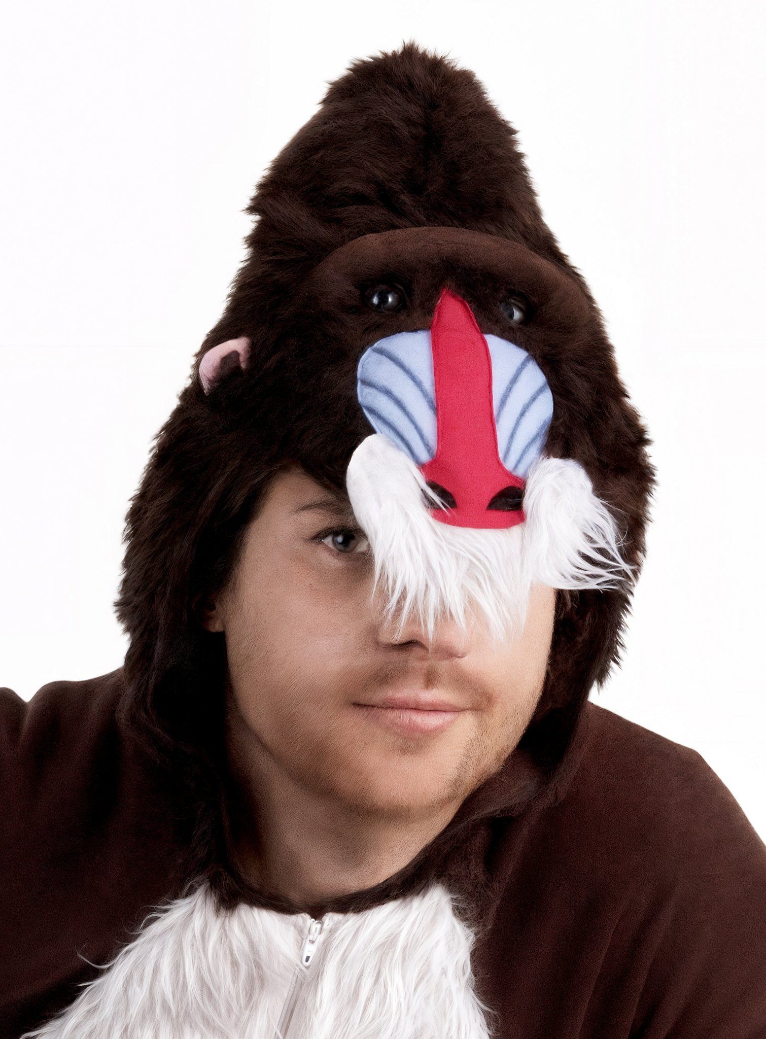 Metamorph Kostüm Mandrill Affenkostüm, Zeig Dich von Deiner besten Seite: Affenoverall mit bunten Backen