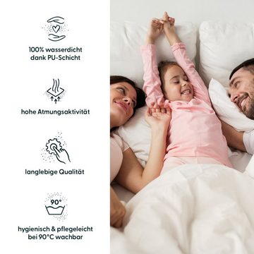 Matratzenschutzbezug Premium JONA SLEEP, wasserdichter Matratzenschoner mit Multi-Stretch Gummi, 90°C waschbar