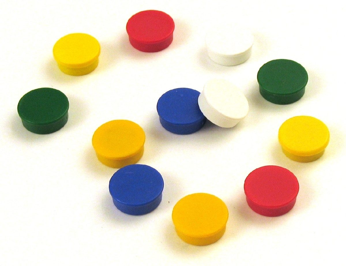 Magnet Magnete rund 20mm VE=10 Stück farbig sortiert