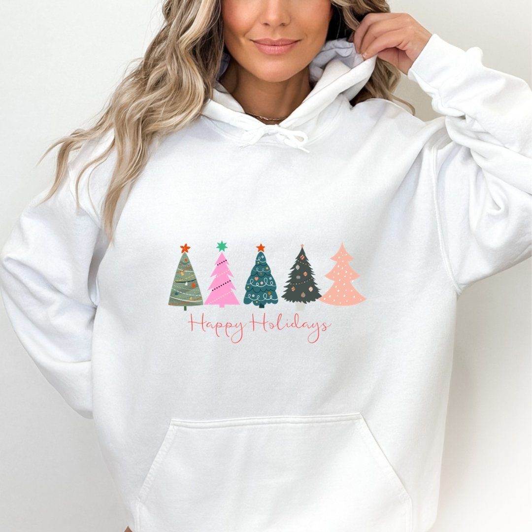 Hoodie Christmas Weihnachtssweatshirt Elegance Unisex Tree Quality Sweatshirt, Christmas Weiß