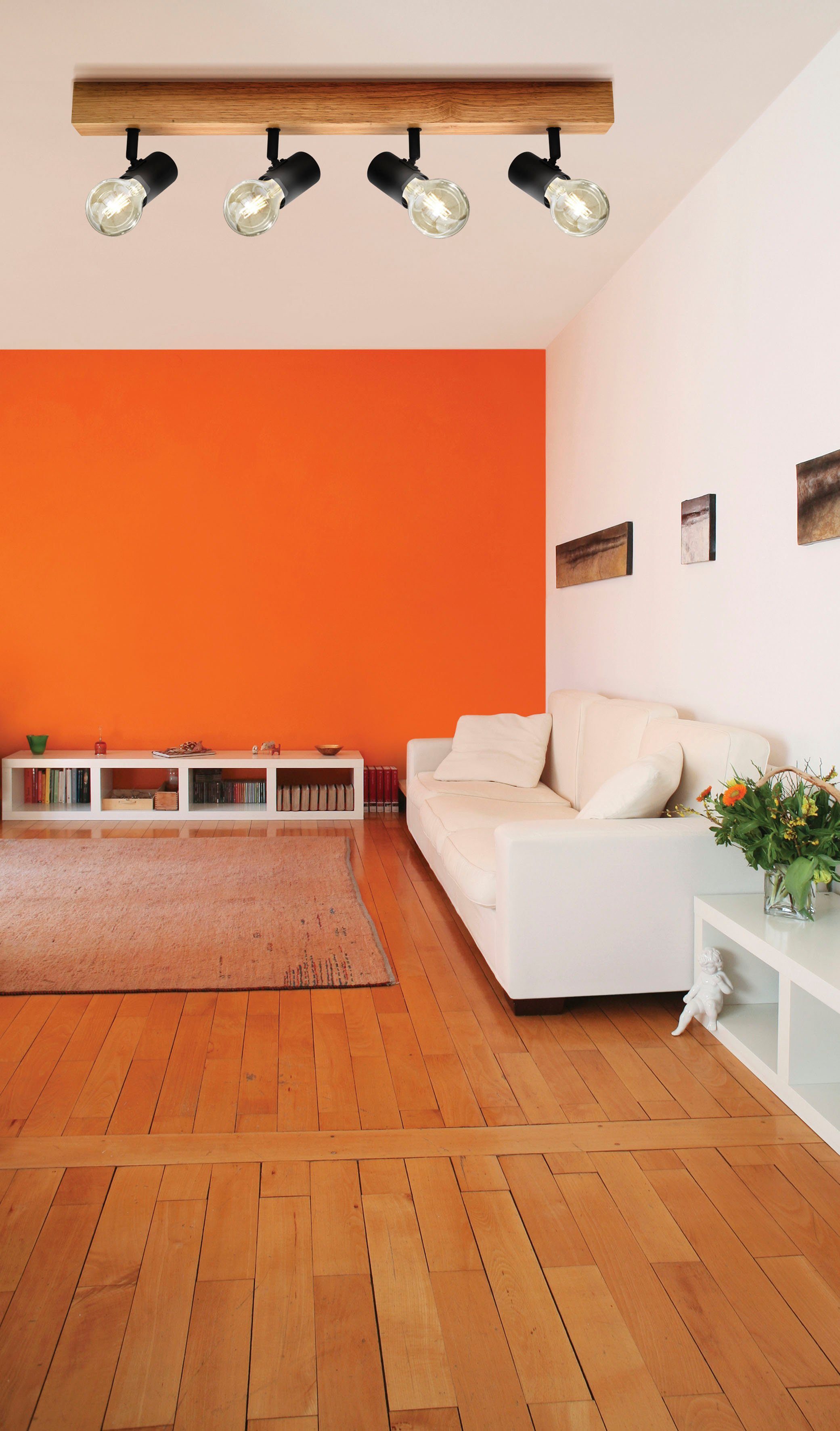 EGLO Deckenspot TOWNSHEND 3, ohne Leuchtmittel, Spot, Wohnzimmerlampe, Flur, L63 x B5 cm, 4X60W exkl.