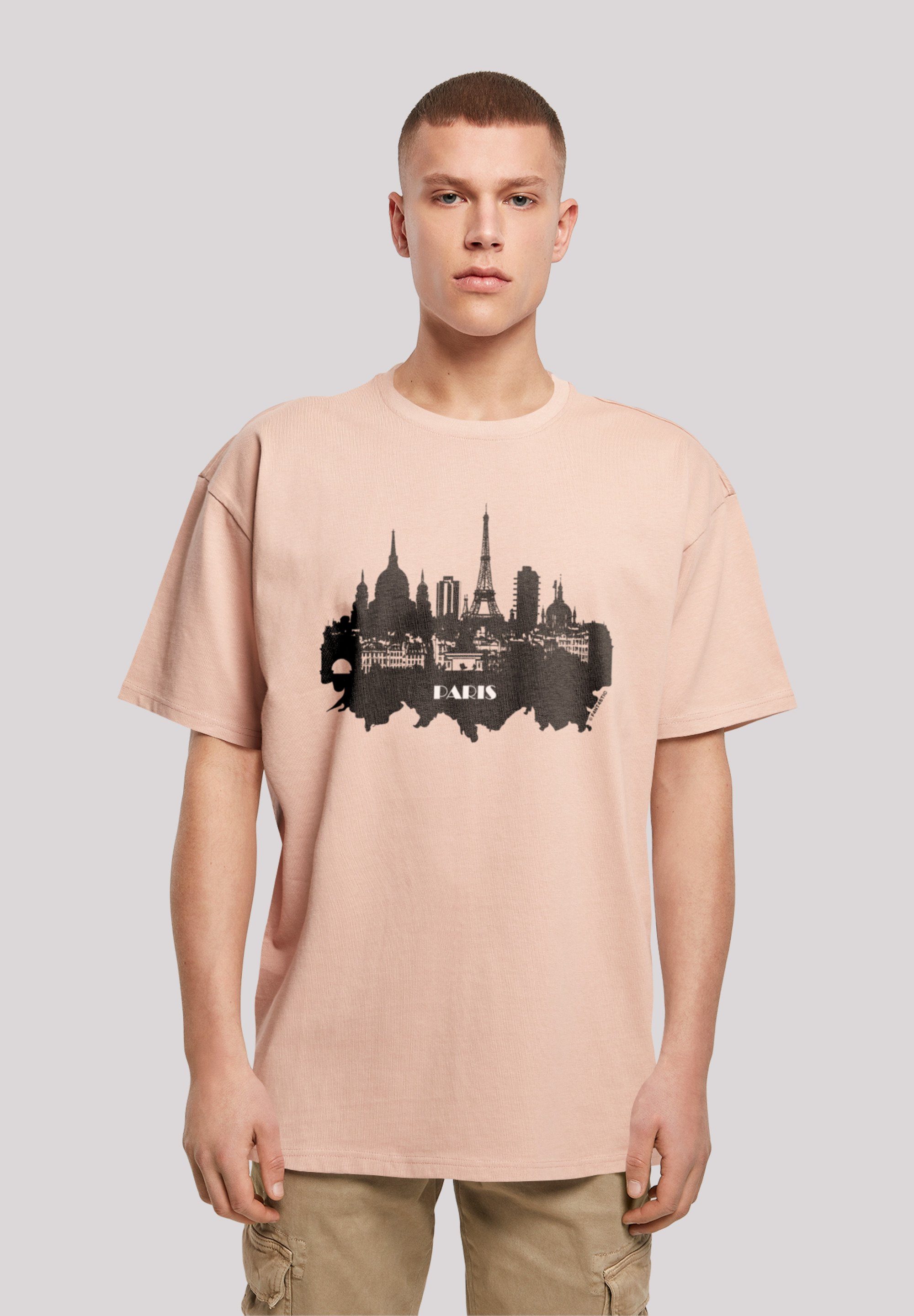 F4NT4STIC T-Shirt PARIS SKYLINE OVERSIZE TEE Print amber
