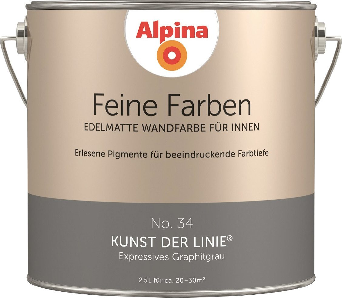 Alpina Wandfarbe Alpina Feine Farben Wandfarbe No. 34 Kunst der