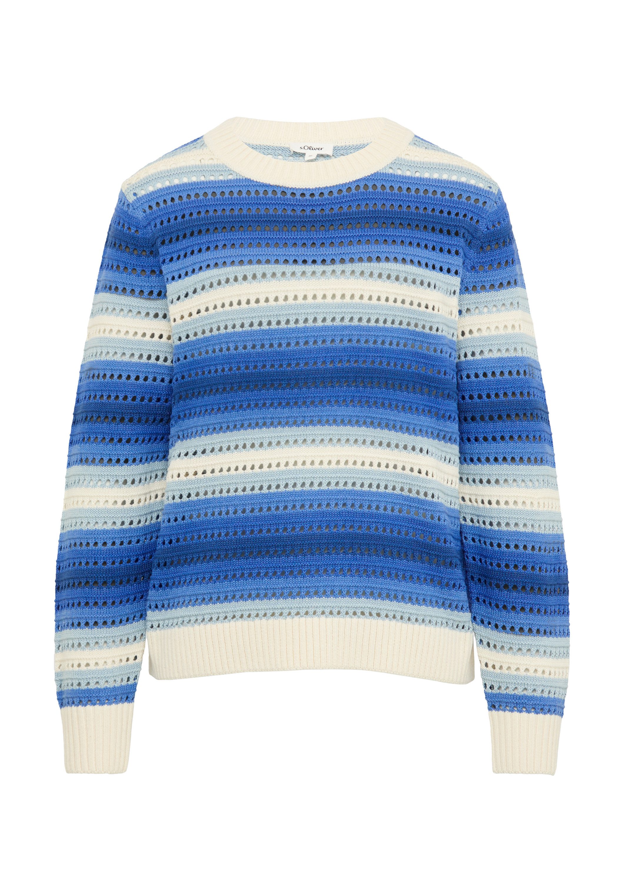 s.Oliver Longpullover Strickpullover Ajour-Pullover aus Baumwollmix günstig online kaufen
