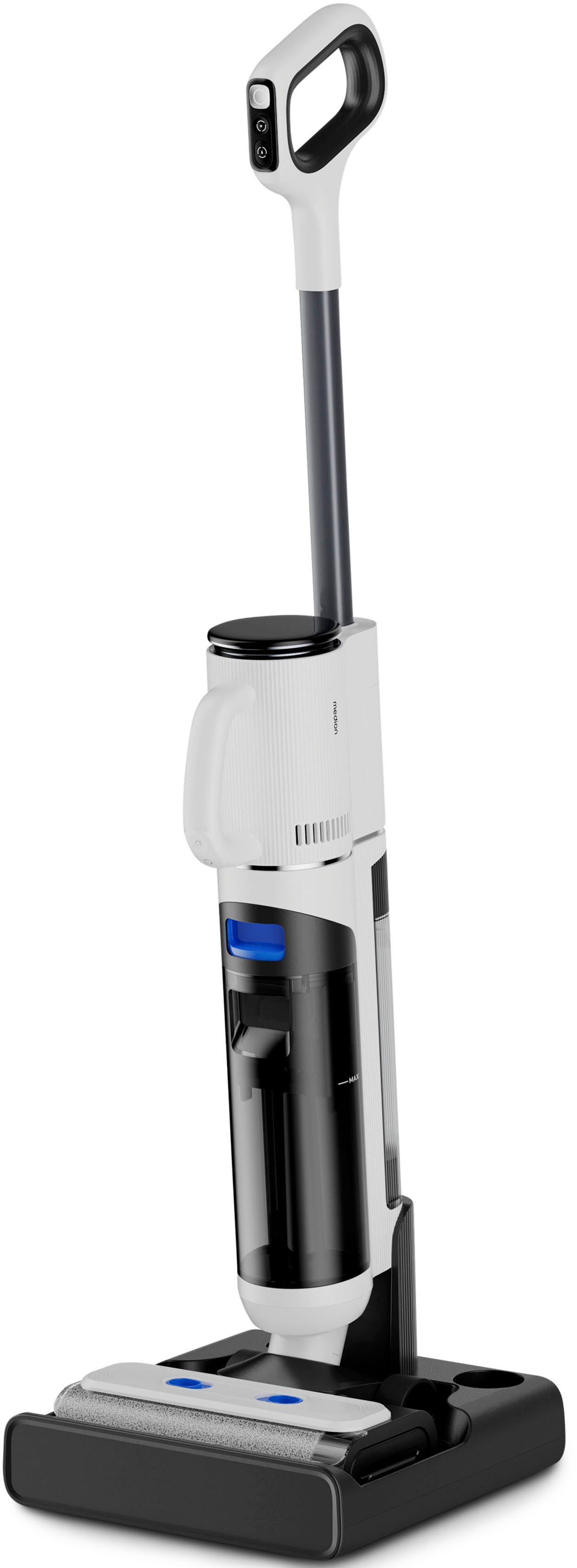 Medion® Nass-Trocken-Sauger H30 (MD 11935), Frisch- und Schmutzwassertank, integriertes Zubehör, 200 W, beutellos, Selbstreinigungs- und Trocknungsfunktion, 45min Laufzeit, LED-Display