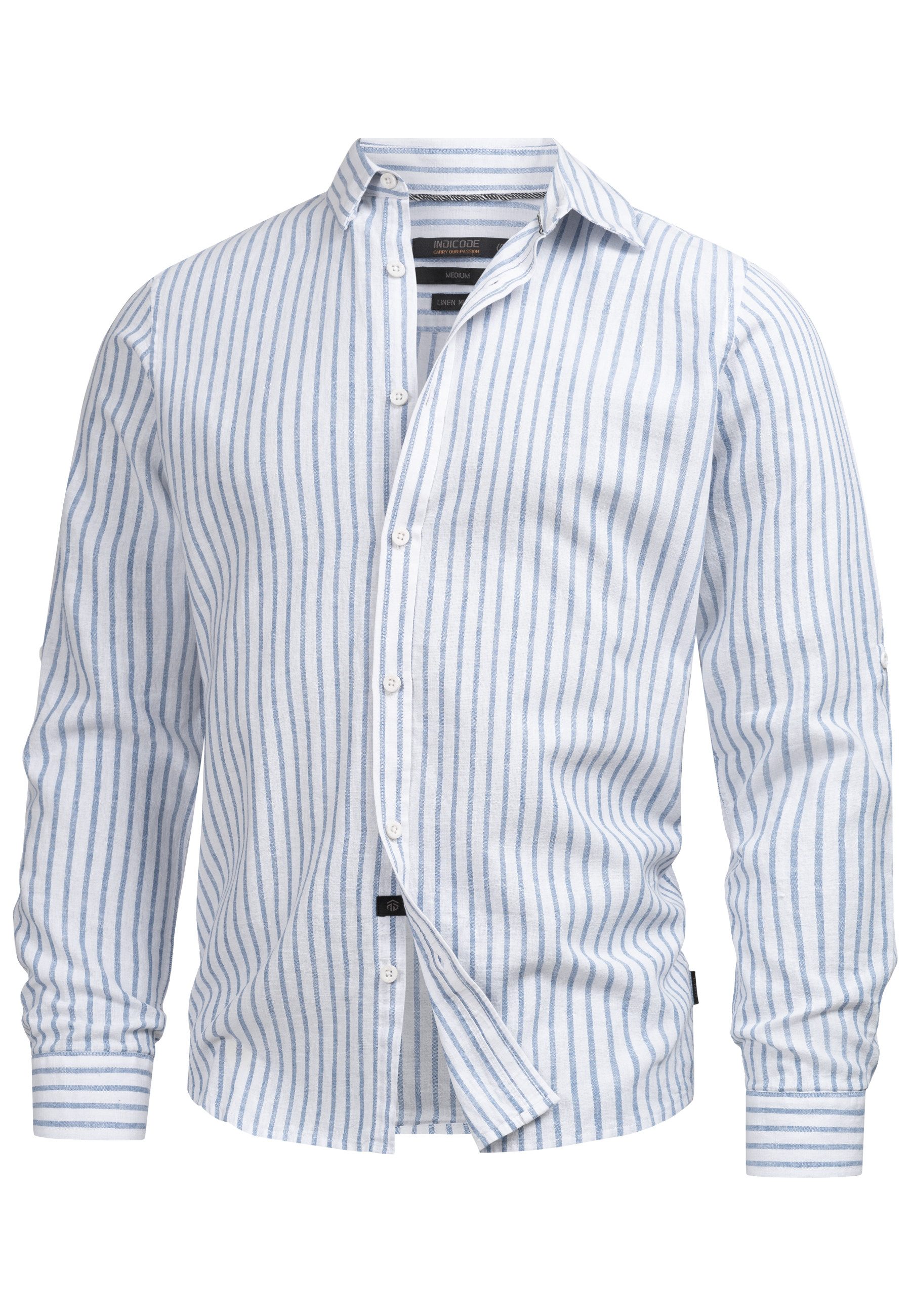 Indicode Langarmhemd Brayden mit Button-Down-Kragen günstig online kaufen