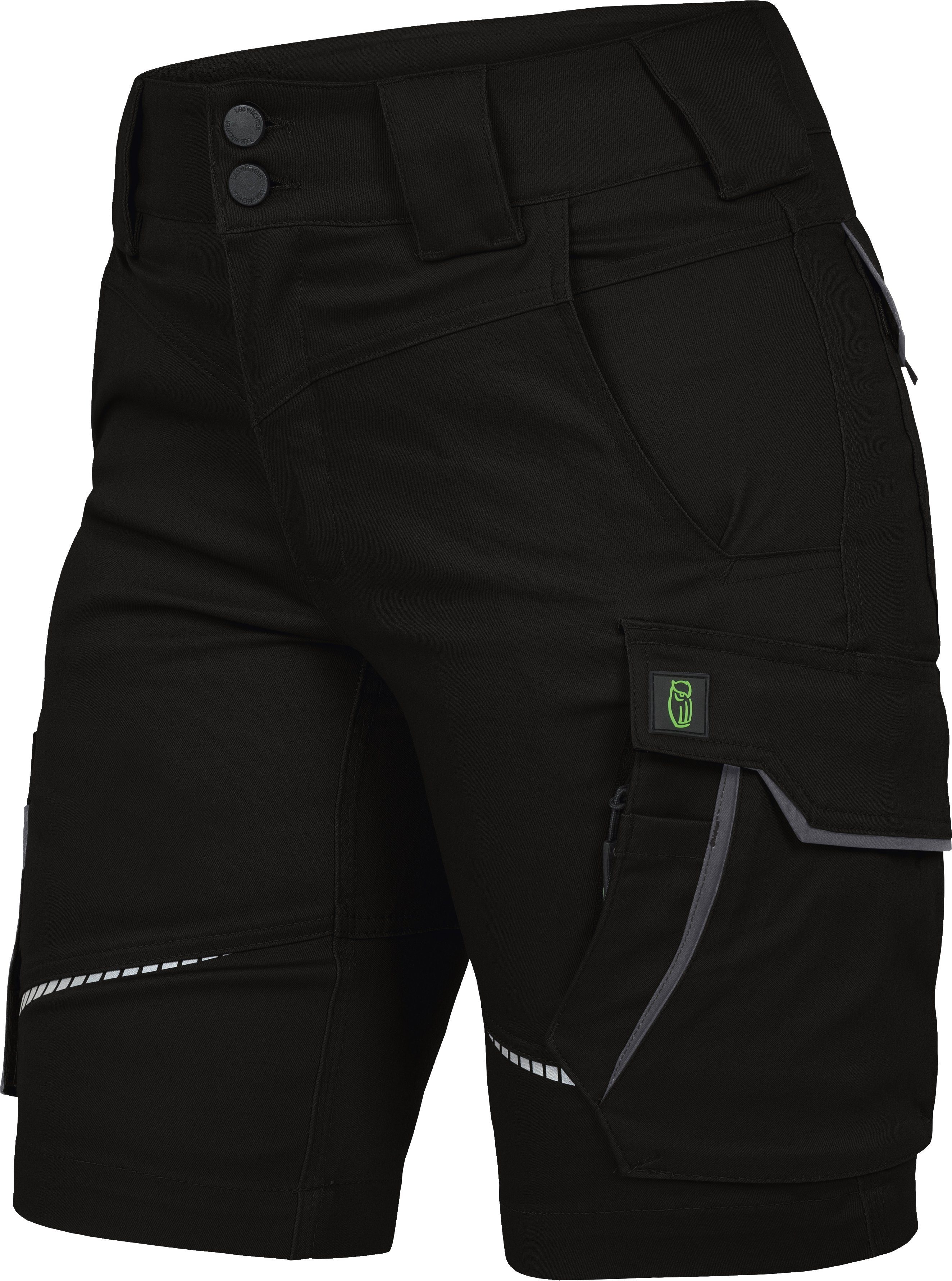 Leibwächter Arbeitsshorts Damen Flex-Line schwarz/grau Arbeitsshorts