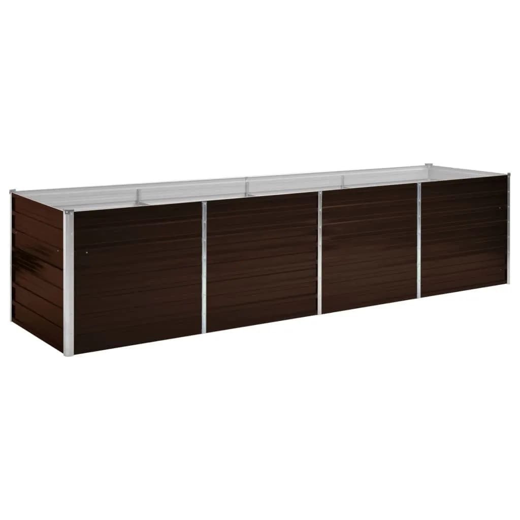 vidaXL Hochbeet, Garten-Hochbeet Braun 320 x 80 x 77 cm Verzinkter Stahl