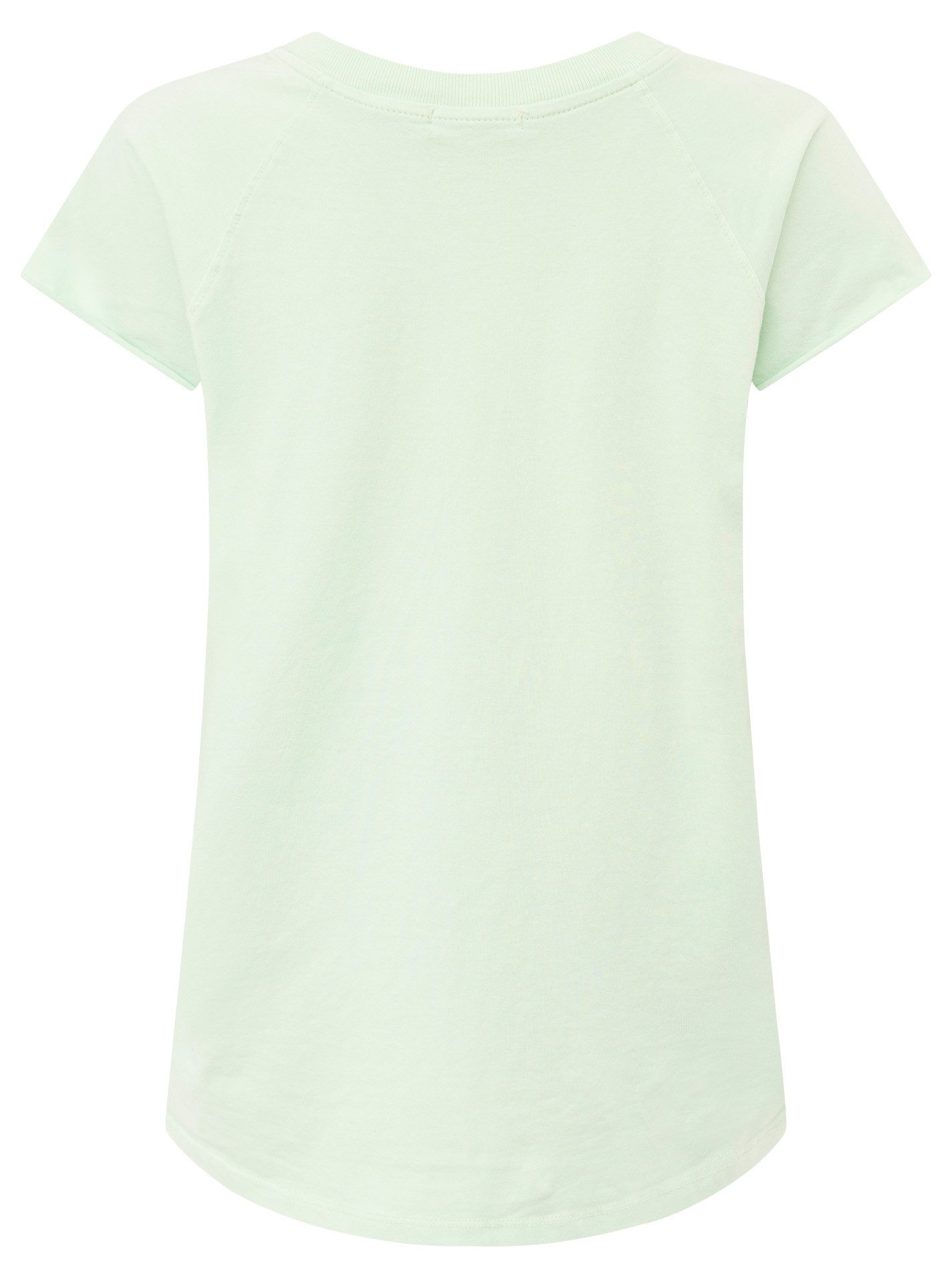 Zwillingsherz Kurzarmshirt "Positive Mind" V-Ausschnitt, Kurzarm, hinten etwas länger, Baumwollmischung