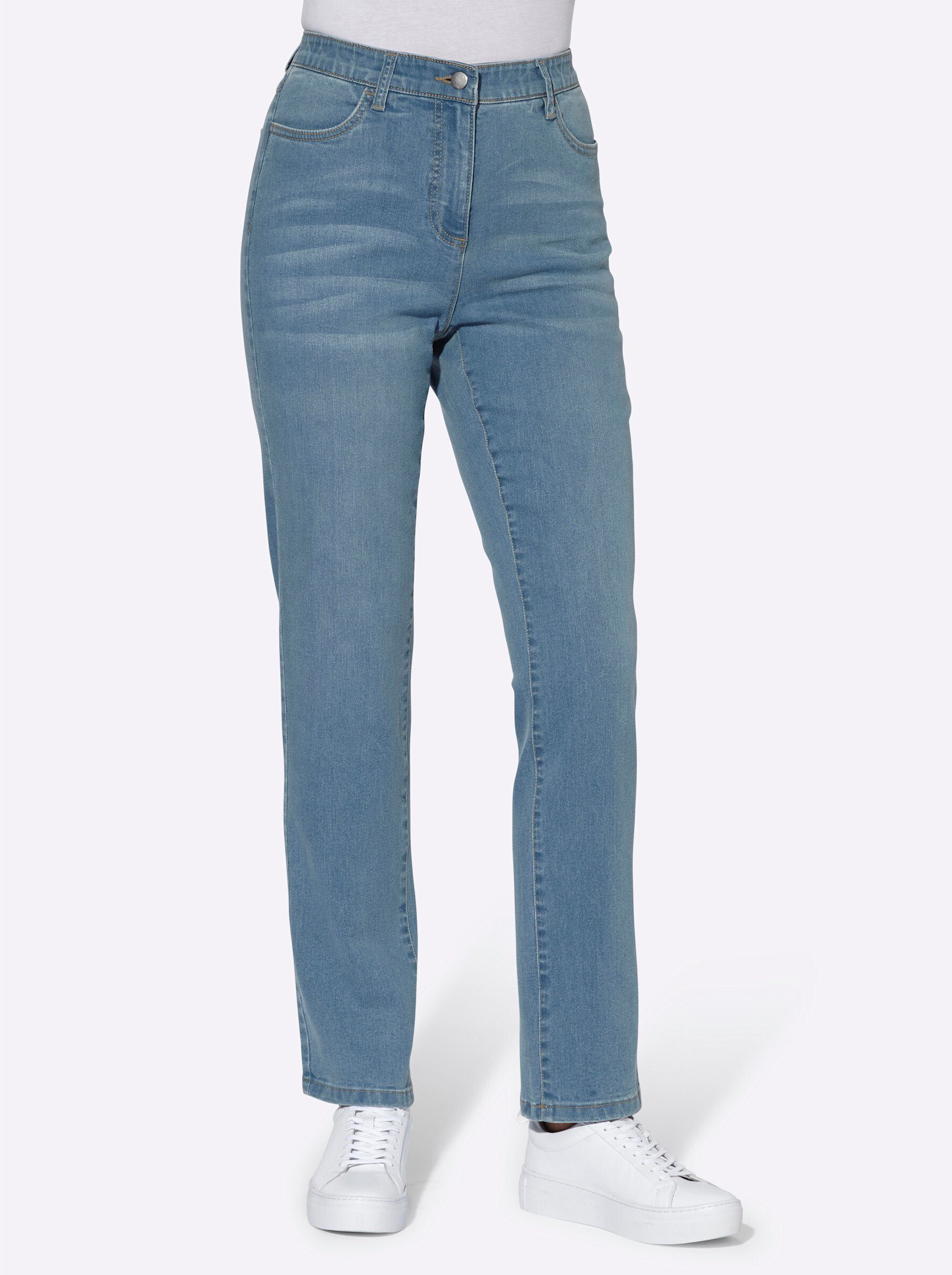 Sieh an! Bequeme Jeans Jeans komfortabel mit elastischem High-Waist-Bund