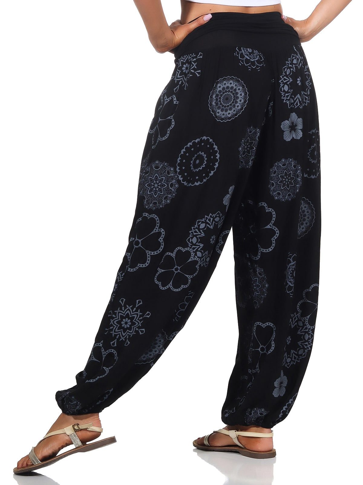 OriginalYou Haremshose Sommerhose Damen Boho Flatterhose leichte Yoga-Hose weites Bein luftige & leicht, hautfreundliches Material