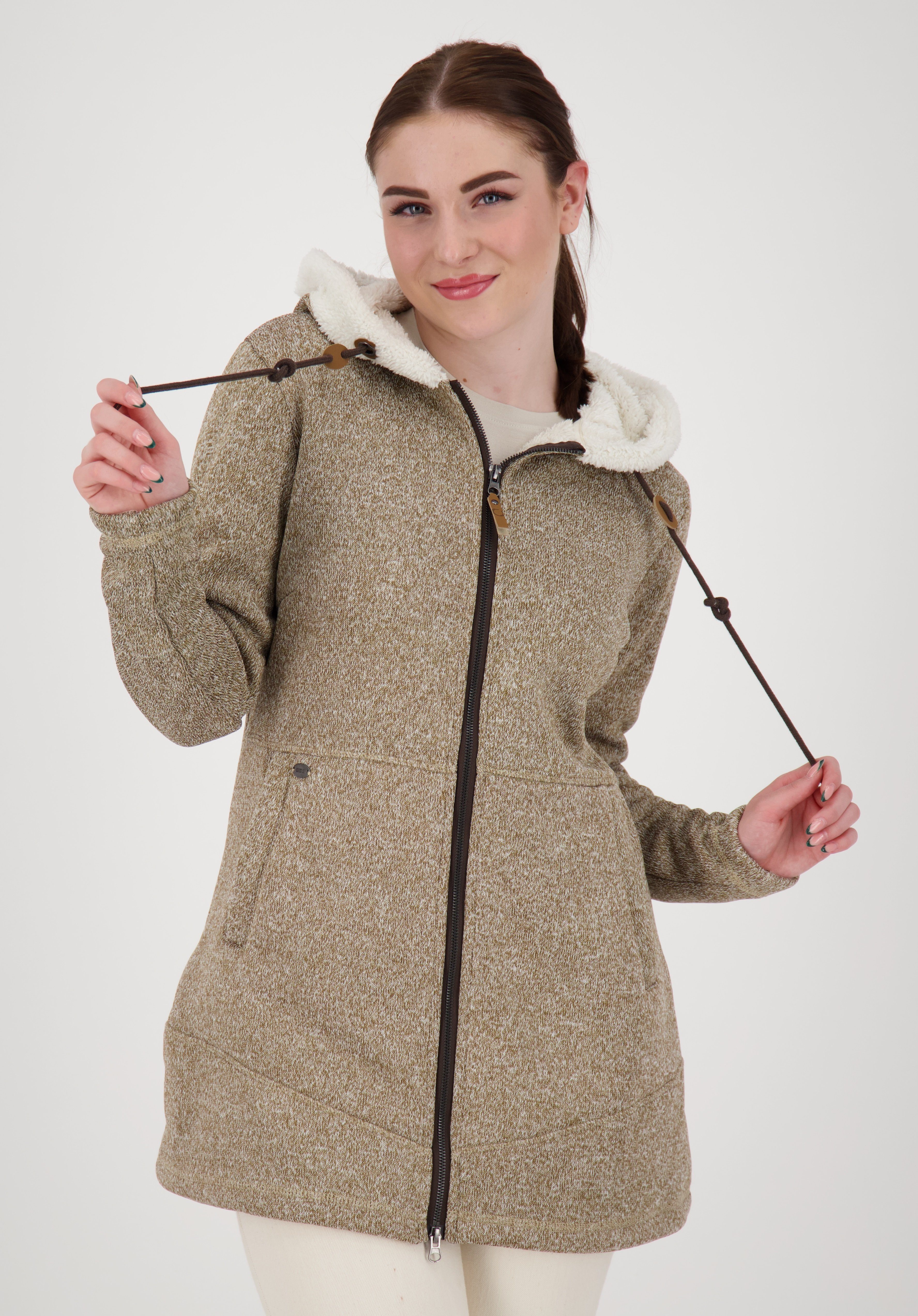 LPO Fleecejacke KENNEWICK II LONG mit Kapuze und weichem Fleece gefüttert