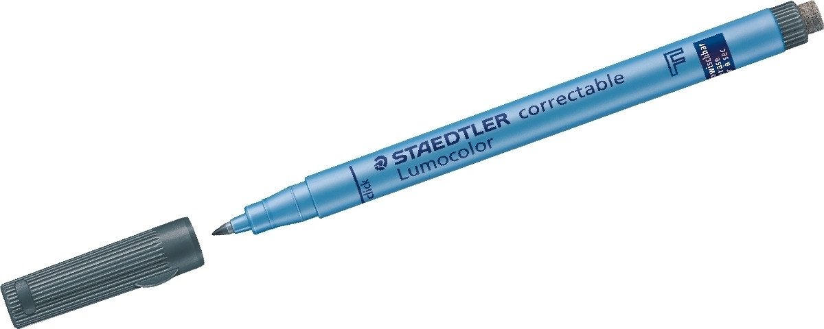 STAEDTLER Folienstift Folienstift Lumocolor correctable F schwarz (10 Stück)