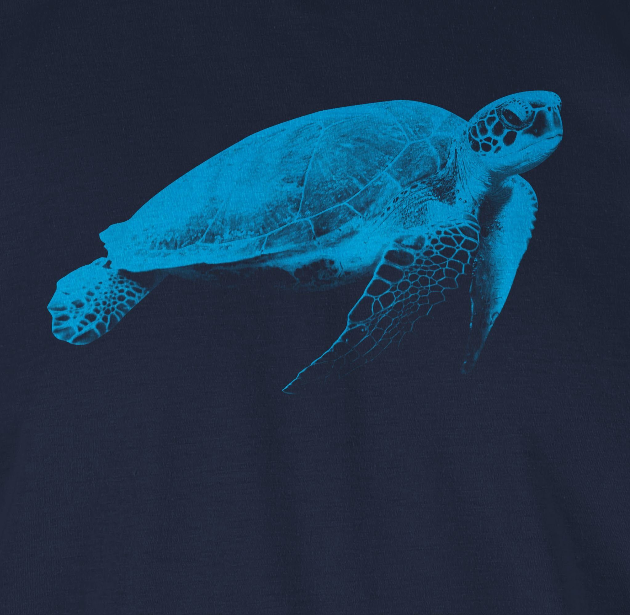 Shirtracer T-Shirt Wasserschildkröte Tiere Zubehör Navy Blau 01
