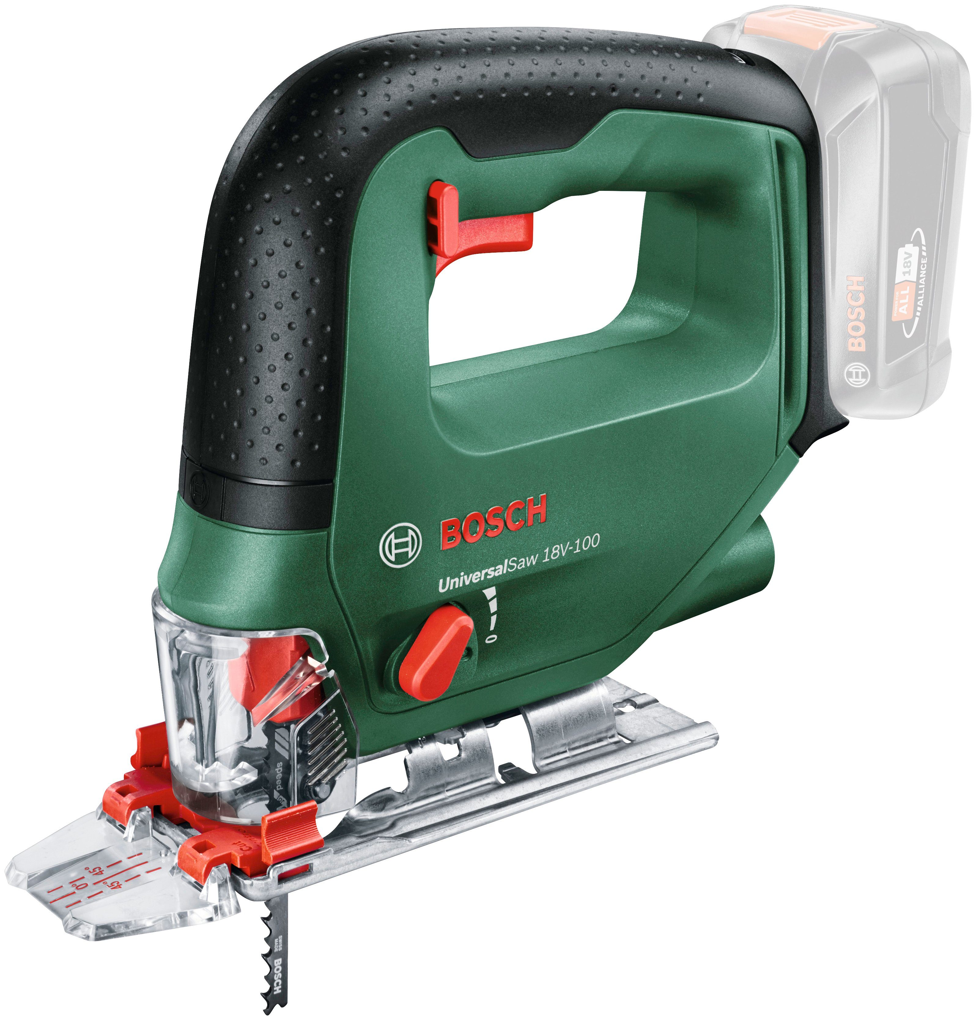 Garden Akku UniversalSaw Home & ohne Ladegerät und 18V-100 Bosch Akku-Stichsäge Solo,