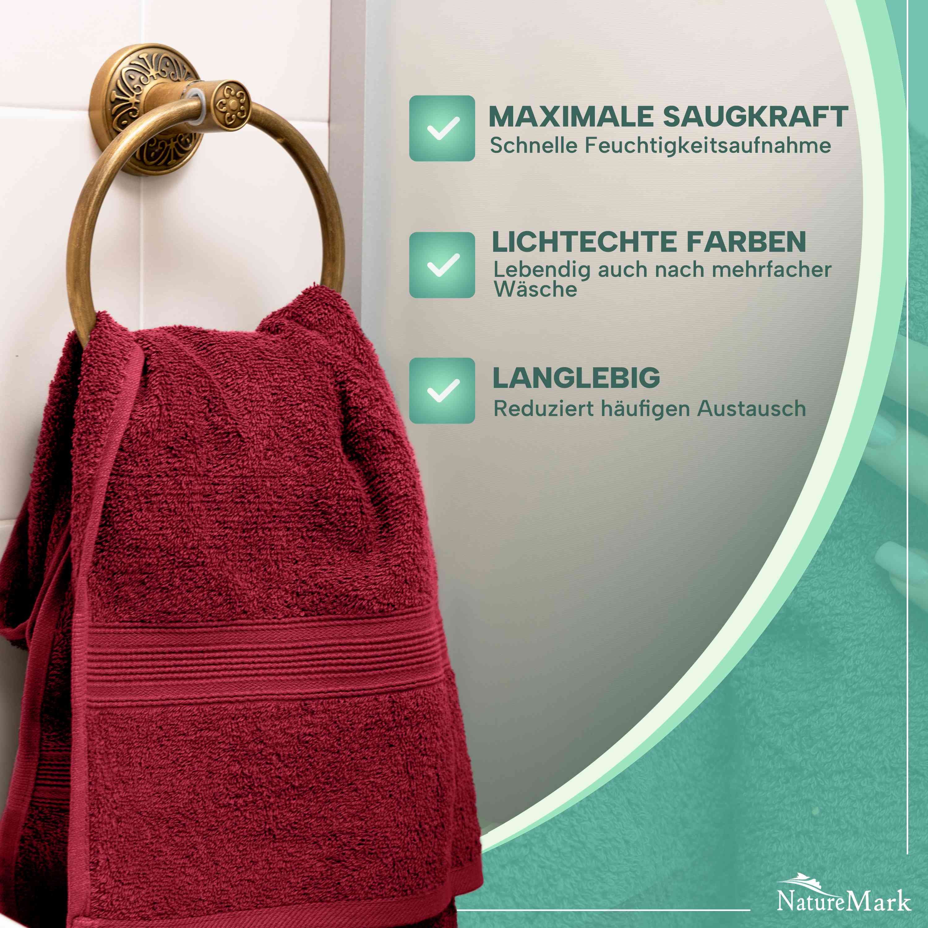 NatureMark Handtücher 8er-Set Frottier Handtücher 50x100cm, 100% Baumwolle günstig online kaufen