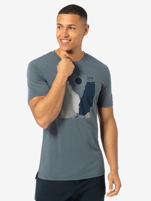 SUPER.NATURAL Print-Shirt für Herren, Merino RIO GRANDE TEE Outdoor Motiv, günstig online kaufen