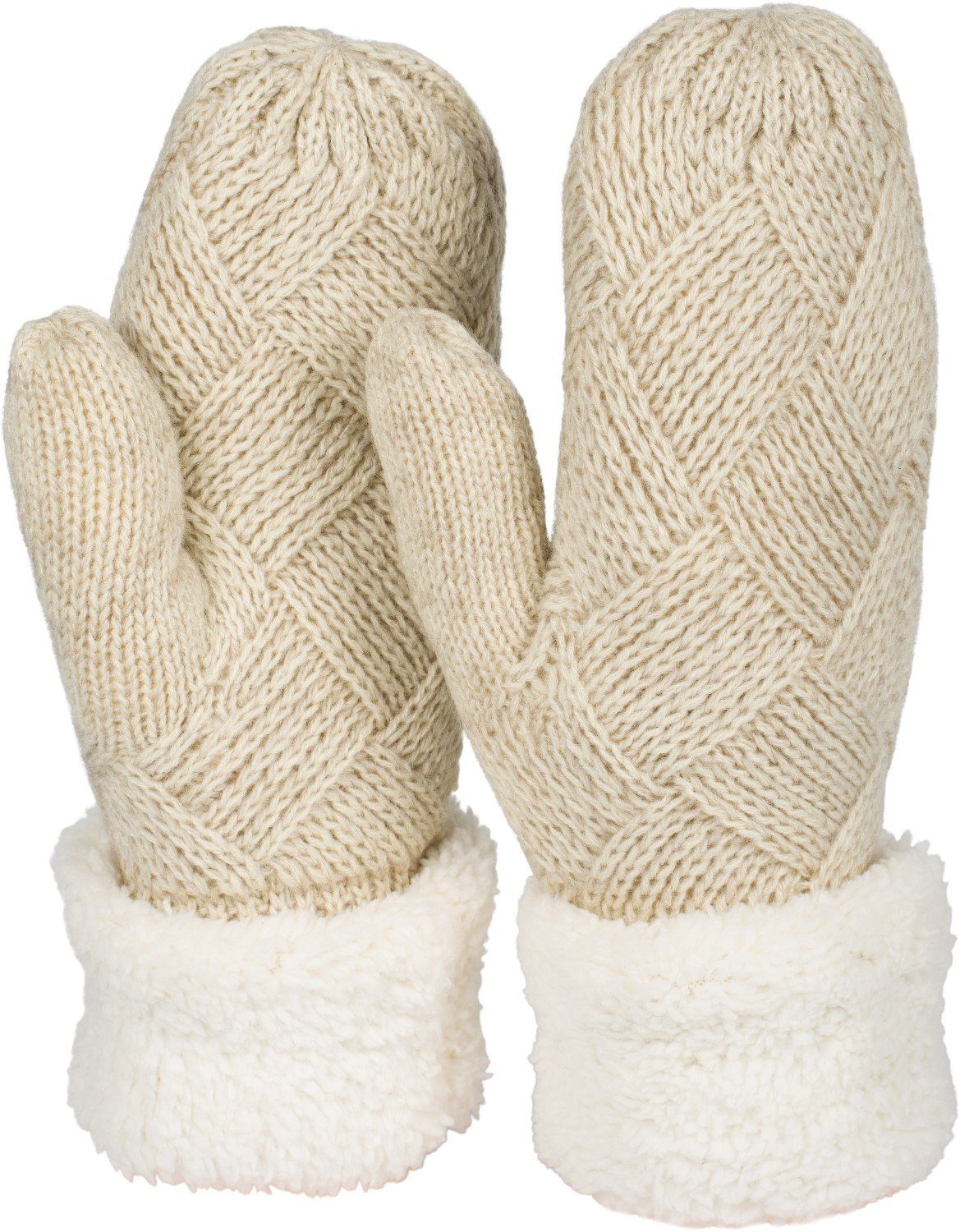 styleBREAKER Fäustlinge Strickhandschuhe Fäustlinge mit Rauten günstig online kaufen