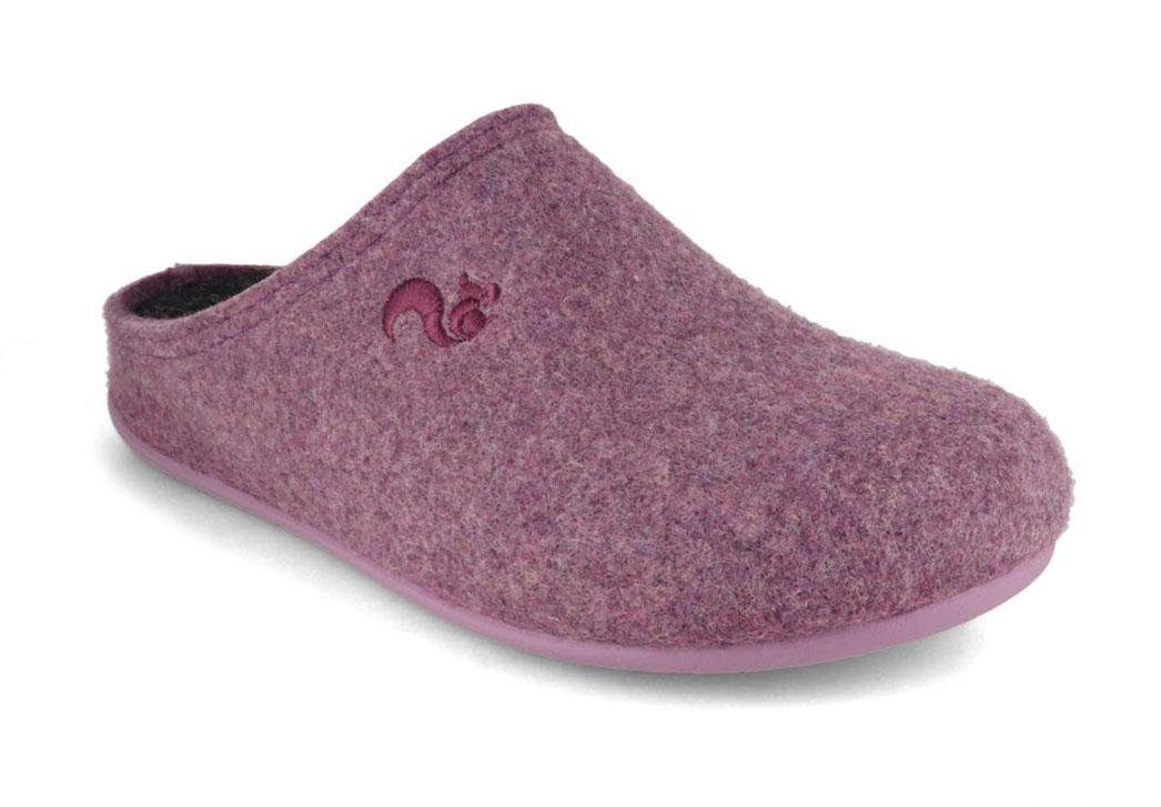 Damen Filzpantoffeln für Einlagen, lila, vegan, pantoffel, filz Hausschuh
