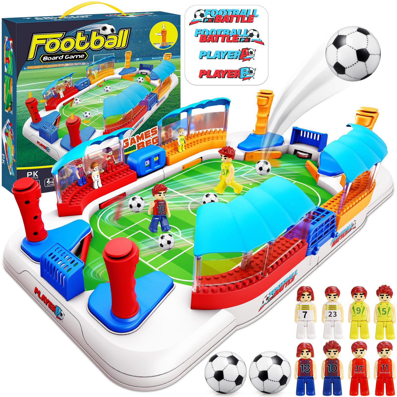 Tischfußballspiel Kickertisch Tischkicker mit 2 Bällen Tischfußball für 2 Spieler