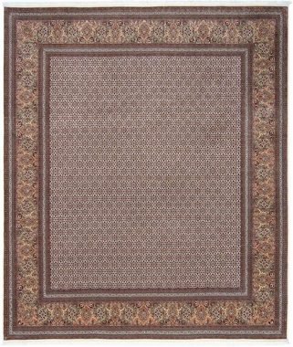 Orientteppich Perser - Täbriz - 295 x 254 cm - dunkelbraun, morgenland, rechteckig, Höhe: 10 mm, Wohnzimmer, Handgeknüpft, Einzelstück mit Zertifikat
