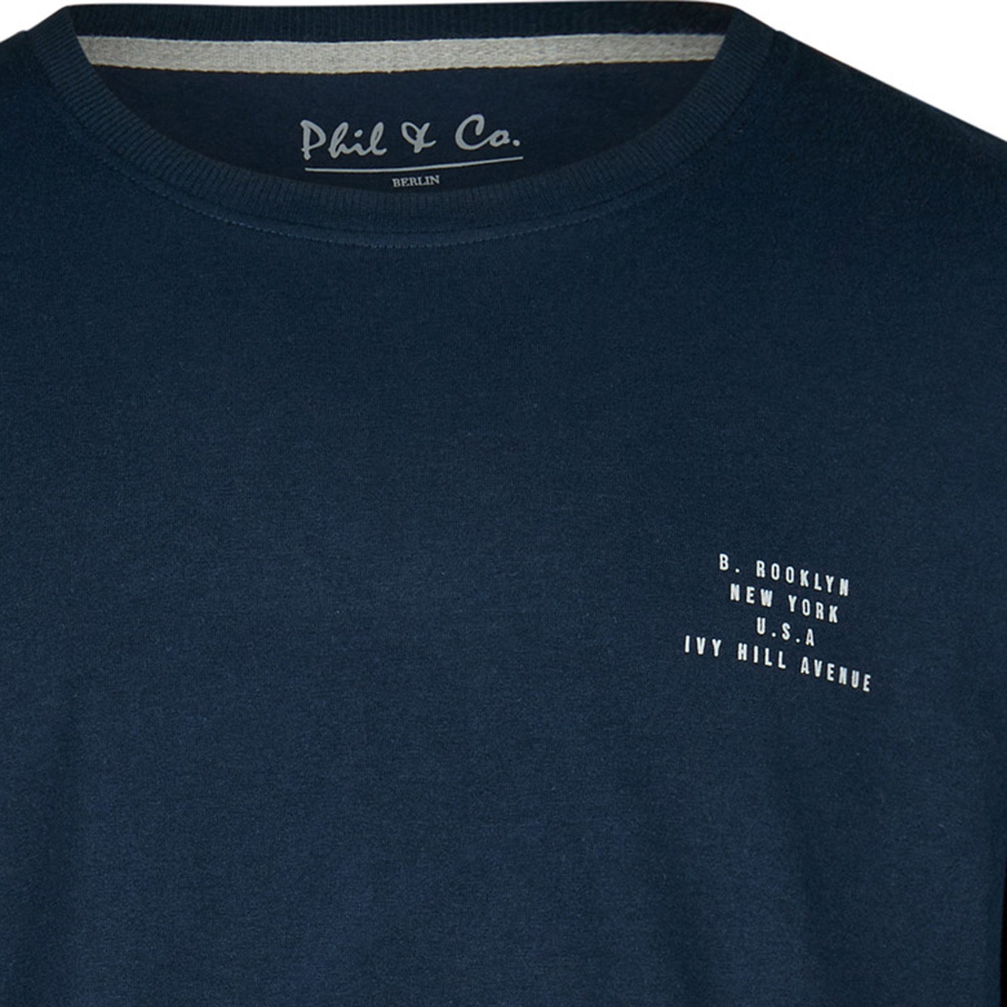Phil & Co. Pyjamaoberteil Herren-Langarmshirt Uni Single-Jersey Uni