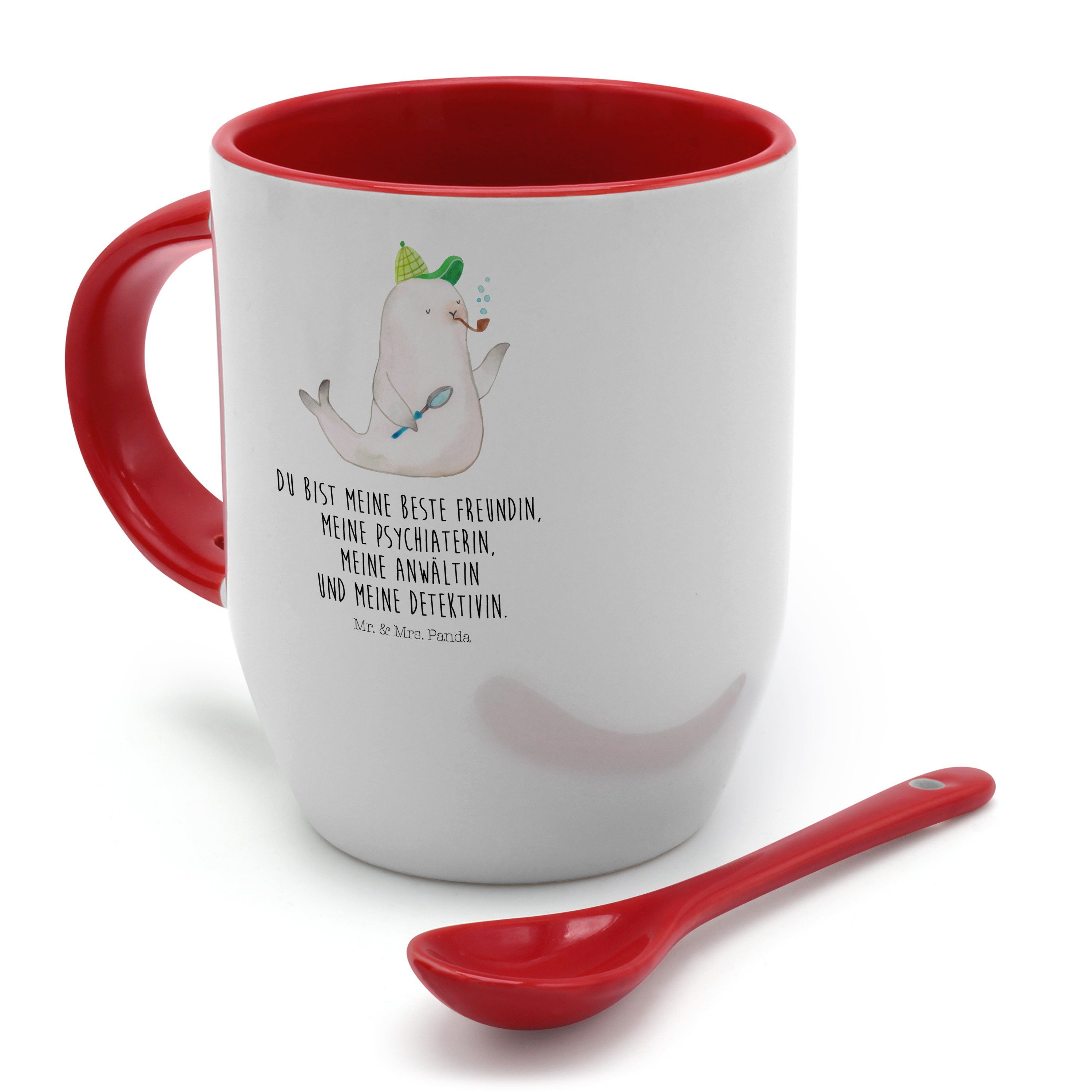 Weiß Tasse Panda Tassen, Keramik - Sherlock Mr. Tiere, Kaffeetasse, - Tasse, Robbe Mrs. Geschenk, &