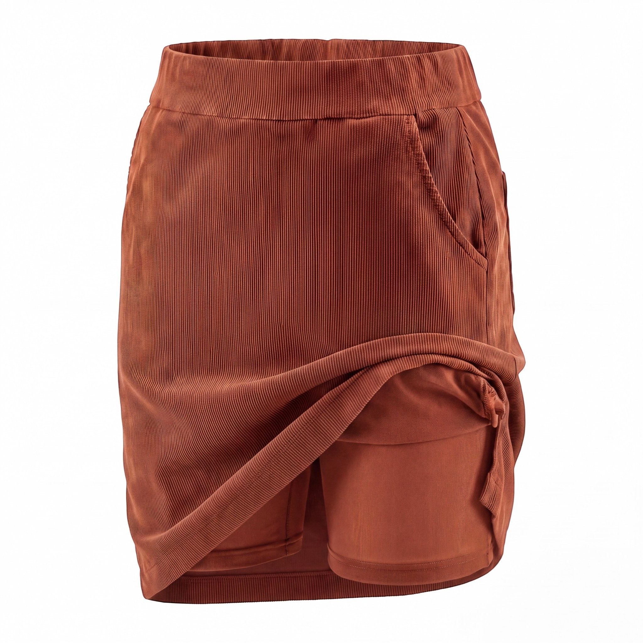 OriginalYou Cordrock Damen Feincordrock mit Integrierter Shorts mit elastischem Bund, in Unifarben – Bild 2 von 5