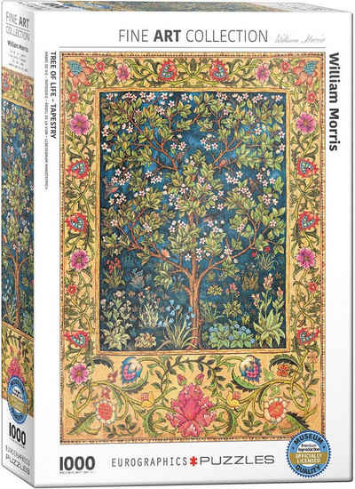 empireposter Puzzle William Morris - Wandteppich - Der Baum des Lebens - 1000 Teile Puzzle - 68x48 cm, 1000 Puzzleteile