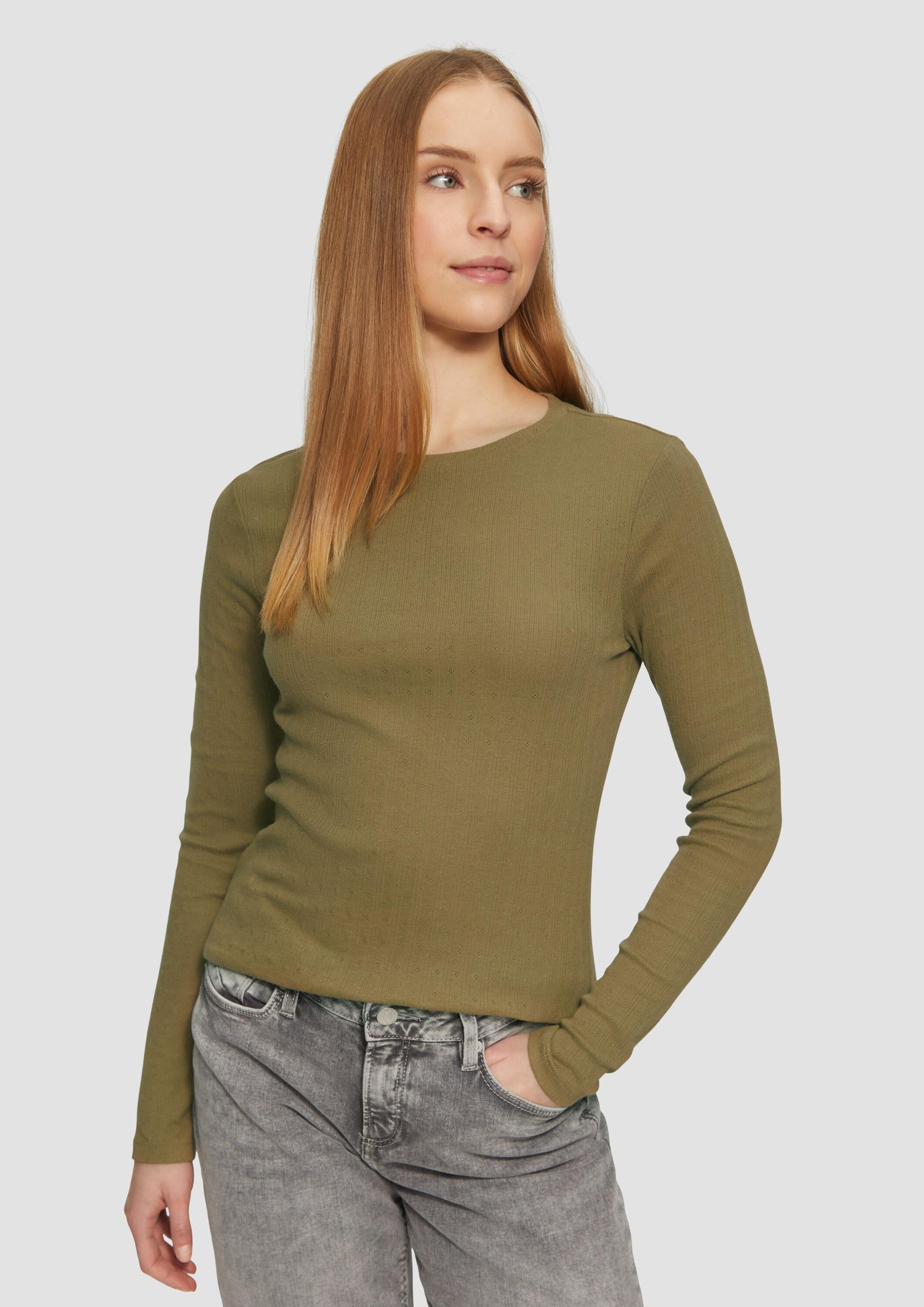 QS Langarmshirt T-Shirt Slim Fit Langarmshirt günstig online kaufen