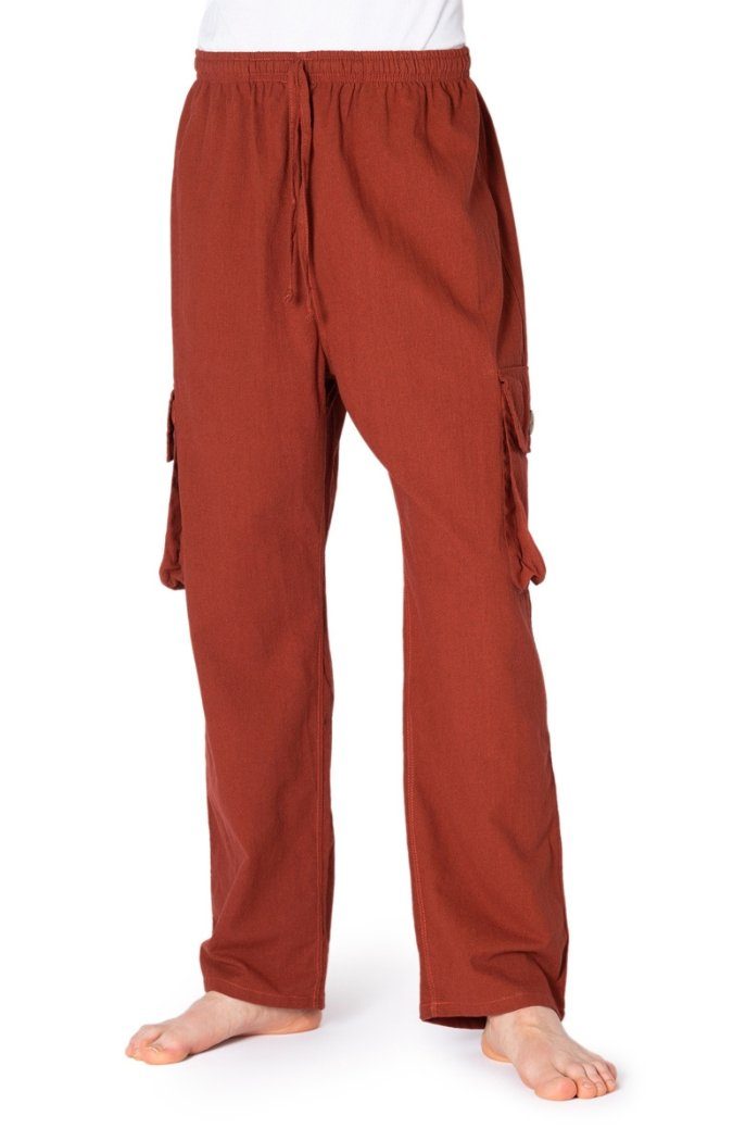 PANASIAM Cargohose Cargo-Hose K bequeme Sommerhose mit 4 Taschen aus 100% Baumwolle Unisex Freizeithose für Damen und Herren Relaxhose Cargohose