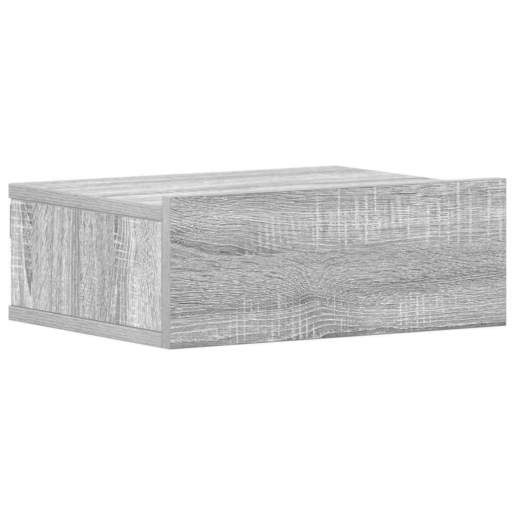 furnicato Nachttisch Kompakter hängender 40x30x15 cm Grau Sonoma aus (1-St), Stabile Schwebekommode mit Stauraum für Bücher und Multimedia