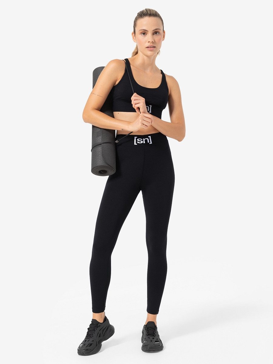 SUPER.NATURAL Funktionstights für Damen, Merino FITNESS TIGHTS atmungsaktiv, hoher Bund