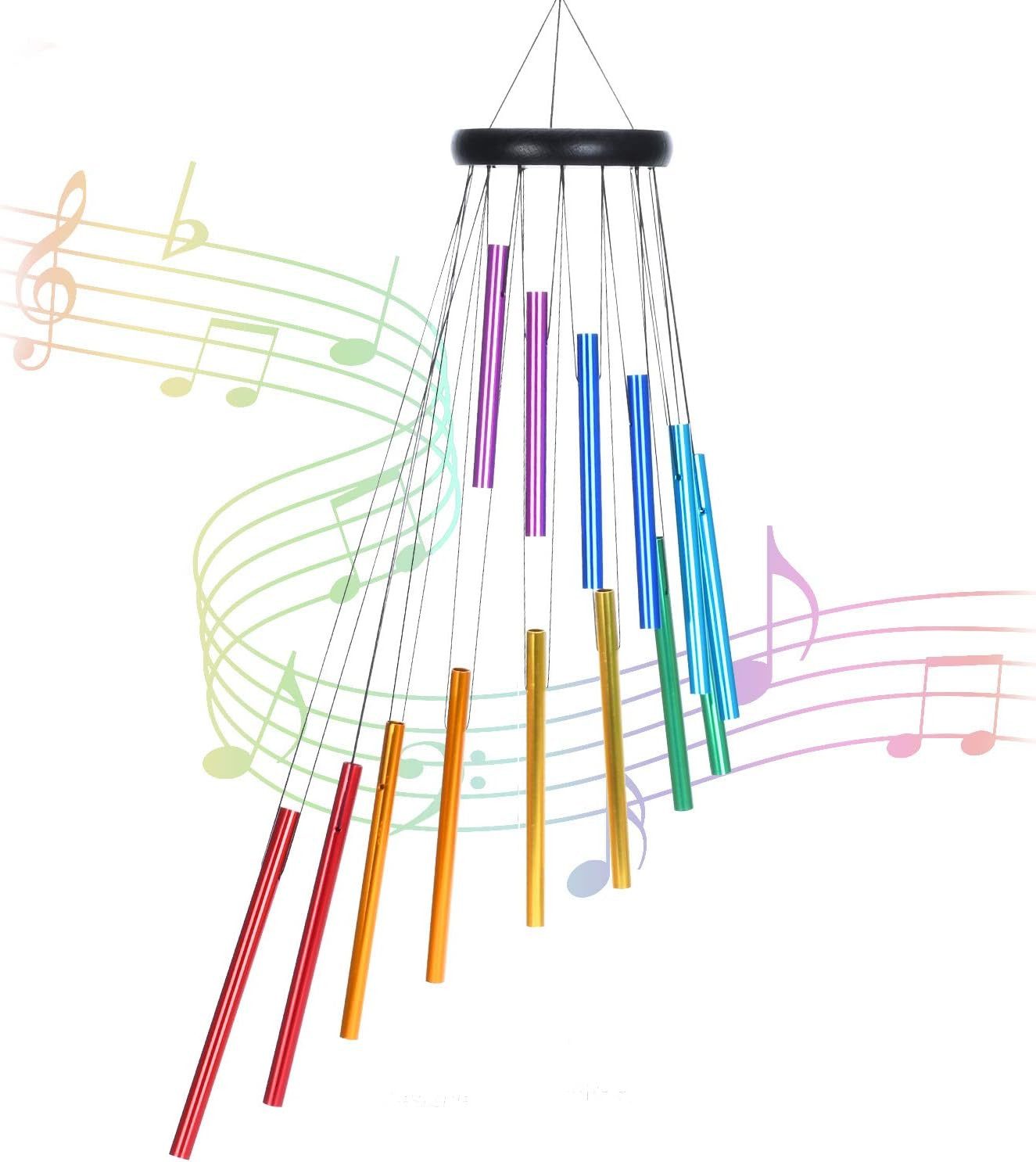 FELIXLEO Windspiel windspiele für draußen, 72cm Memorial Windspiele mit Haken