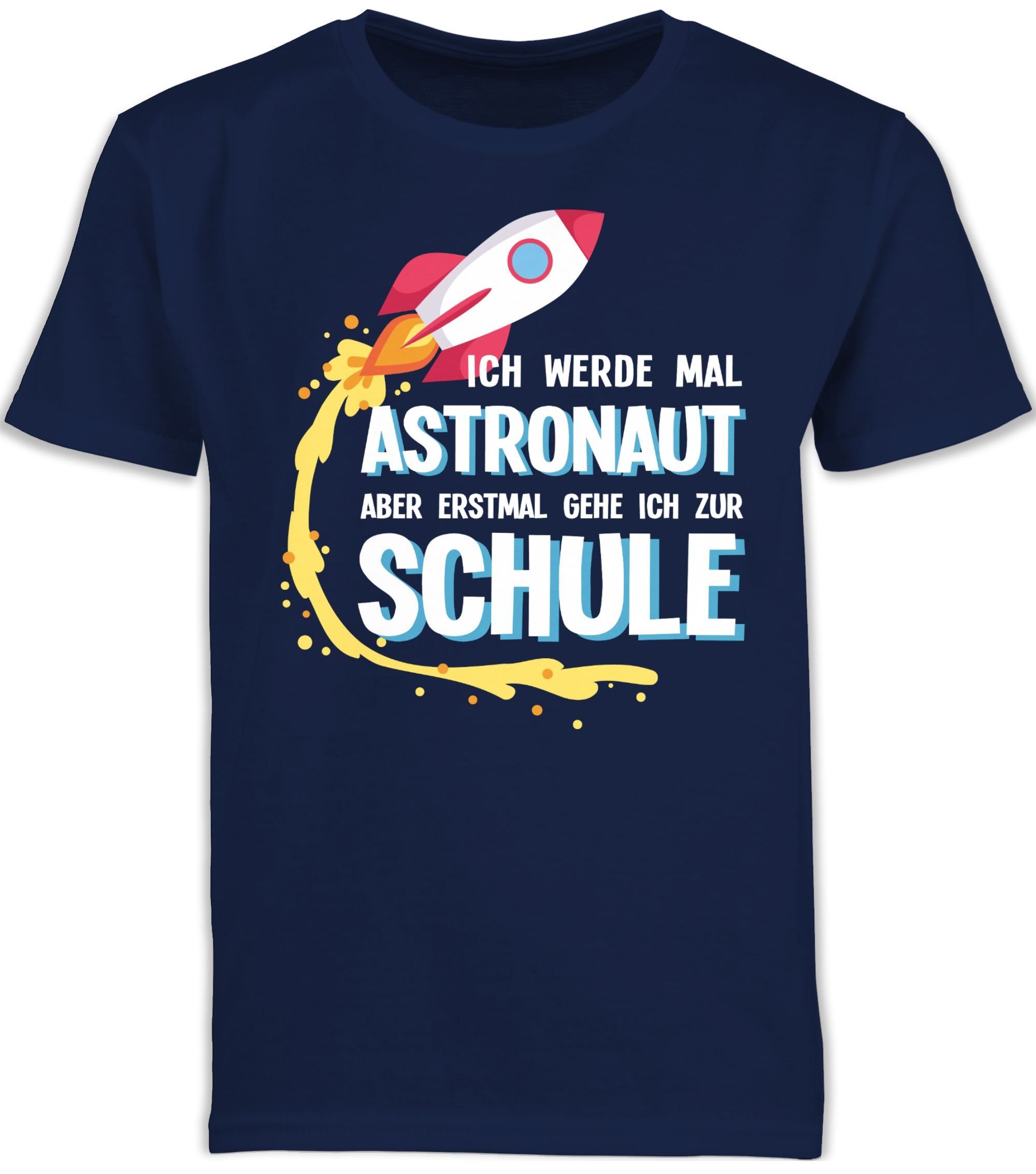 T-Shirt Ich werde mal Astronaut aber erstmal gehe ich zur Schule Rakete