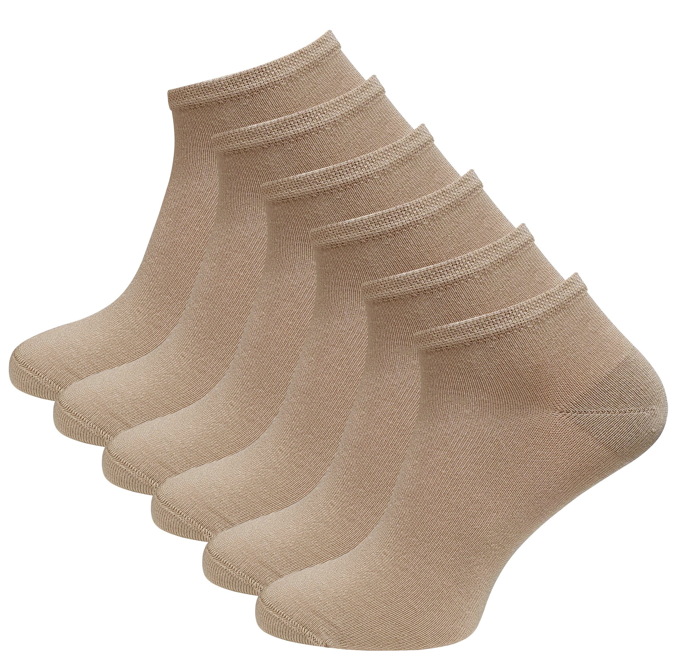 Vincent Creation® Sneakersocken (6-Paar) weich und atmungsaktiv durch Viskose beige