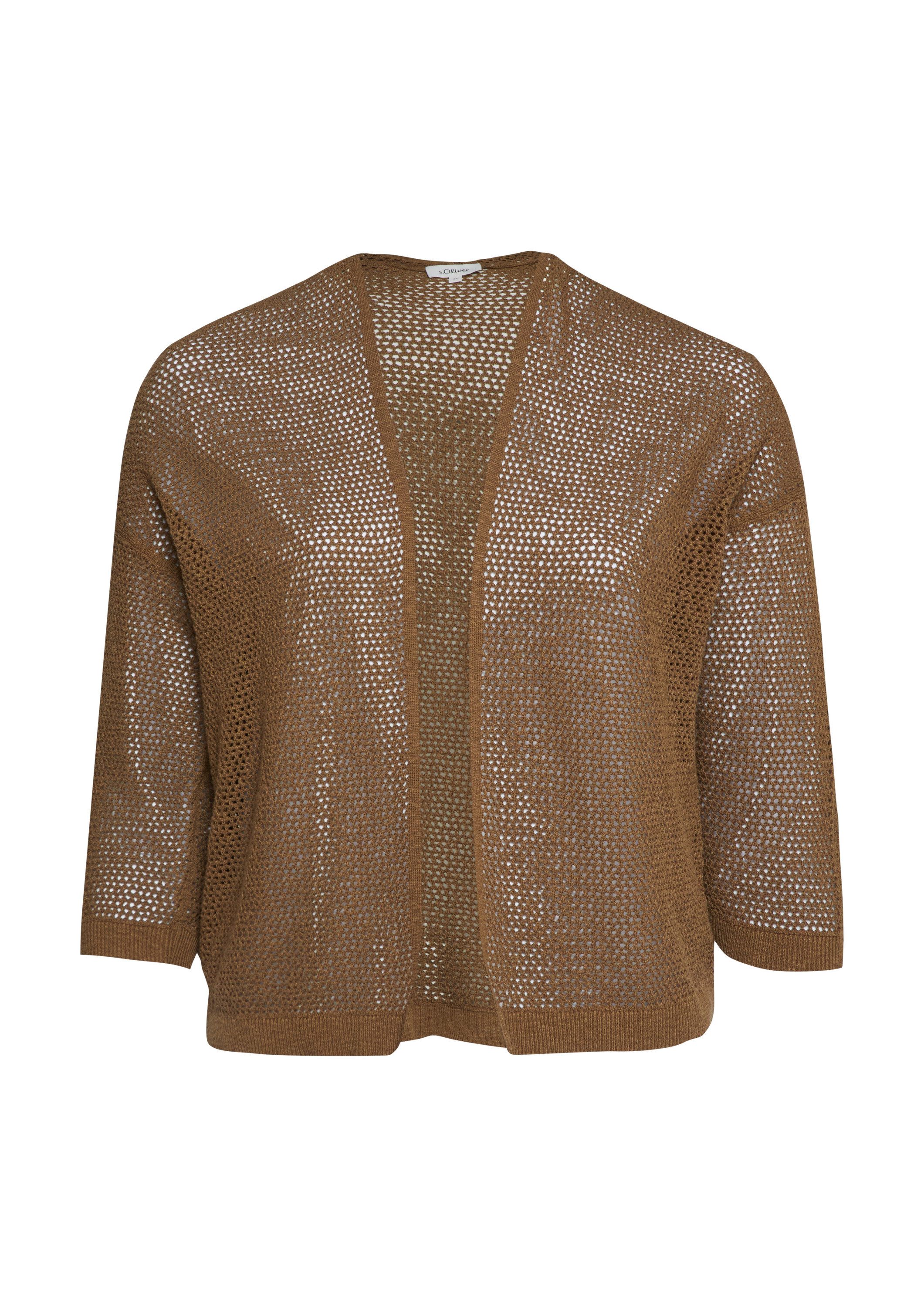 s.Oliver Cardigan Strickjacke Ajour-Strickjacke mit 3/4-Arm