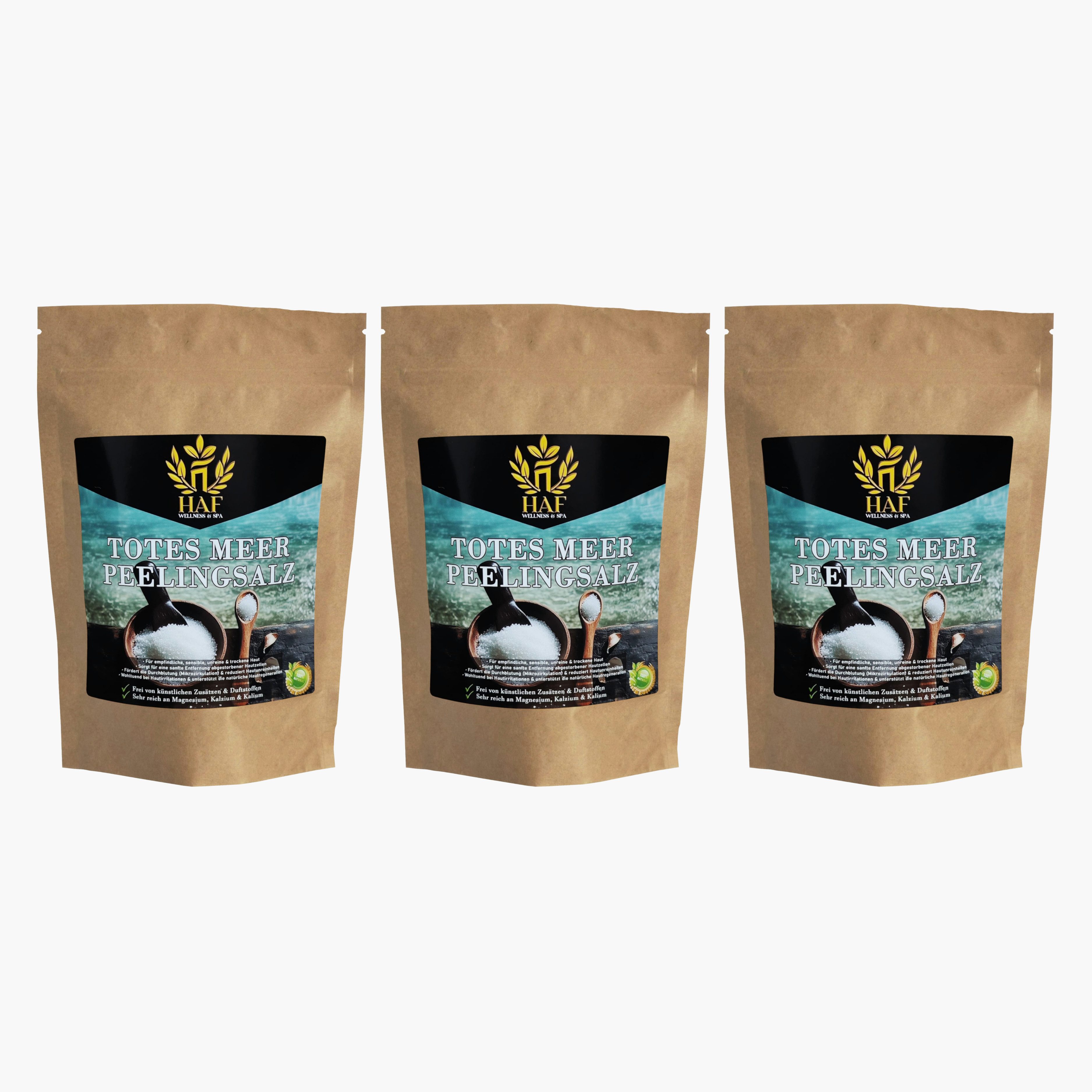 HAF Salzpeeling Premium Totes Meer Пилингalz 1-25kg reines Meersalz als Salz Peeling Je nach Auswahl im Beutel, Eimer oder Sack, 1-tlg., Naturbelassen direkt vom toten Meer