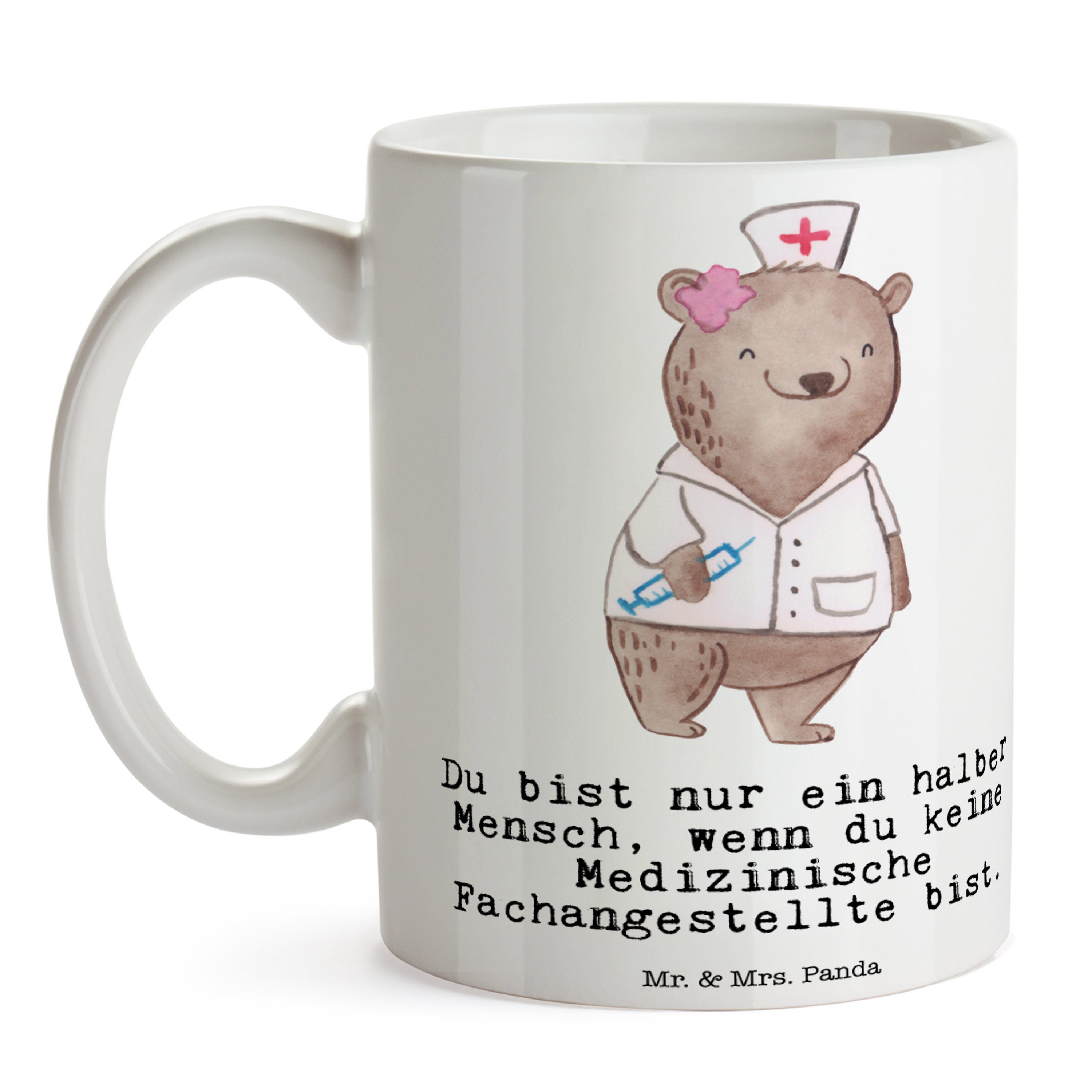 Keramik & Weiß Herz - mit Büro Mrs. Geschenk, Medizinische Tasse, Panda - Fachangestellte Mr. Tasse