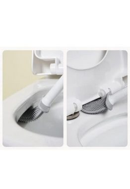 Ailiebe Design WC-Reinigungsbürste Toilettenbürste WC-Bürste Silikon 2er Set abnehmbar, (2er Set), Wandmontage ohne Bohren Platzsparend Schnelle Trocknung Weiß
