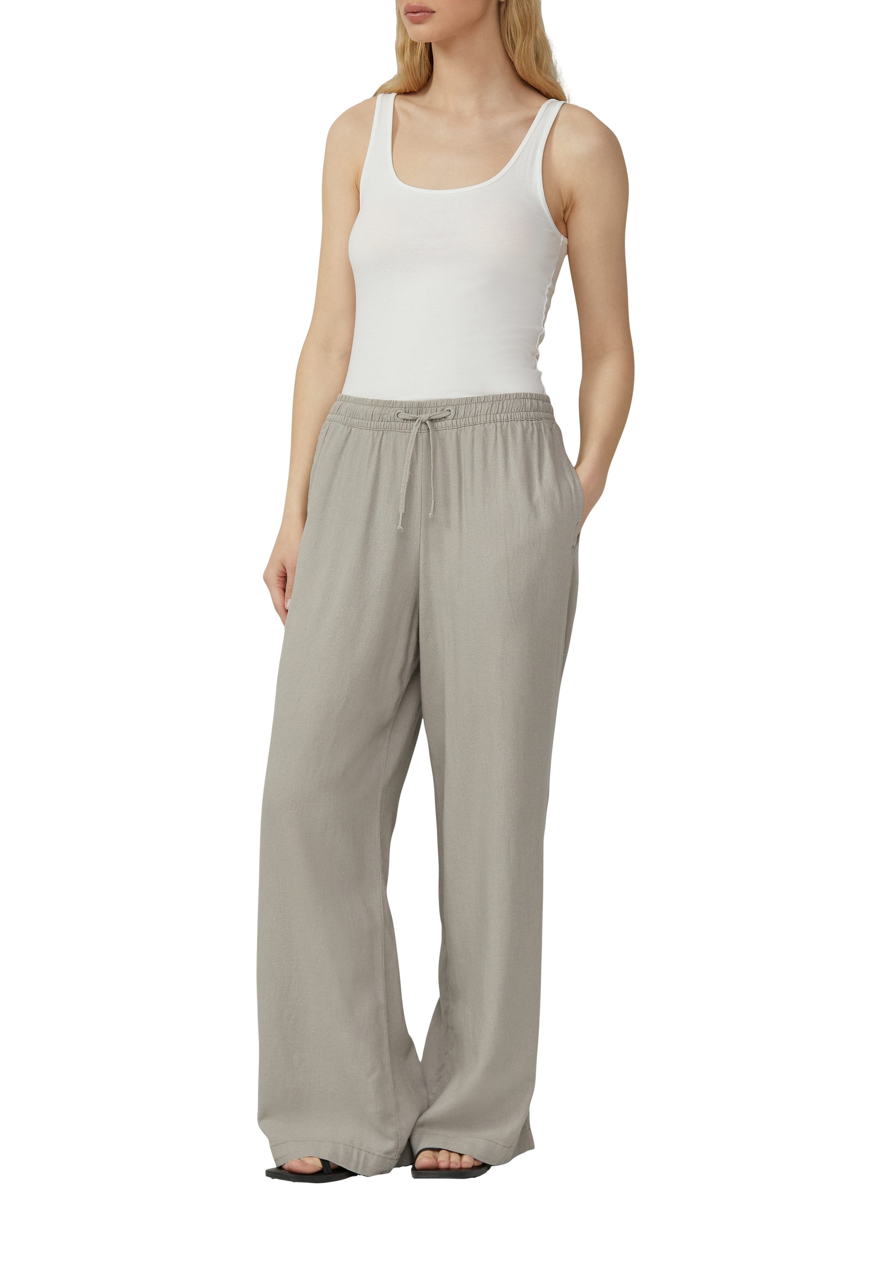 QS Leinenhose Sommerhose mit elastischem Bund und Tunnelzug günstig online kaufen