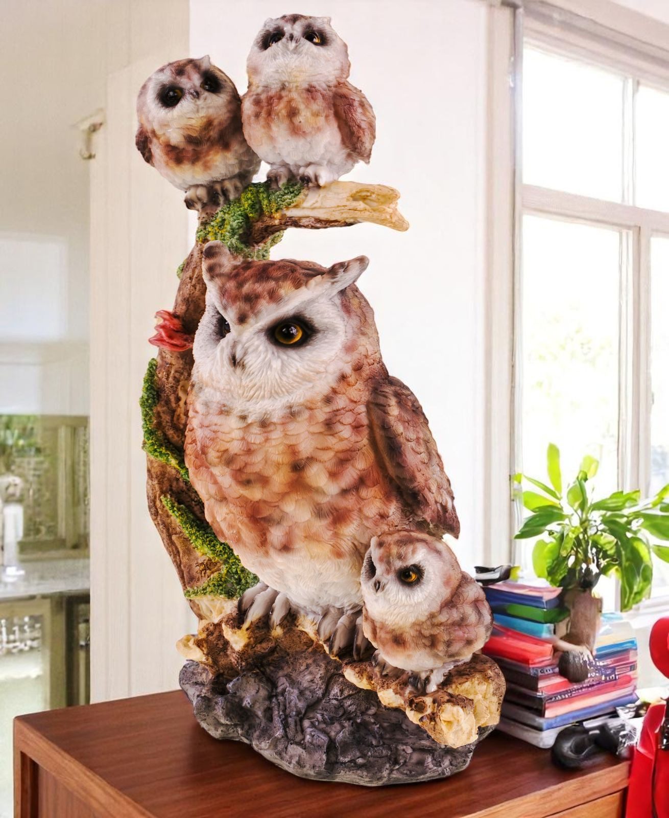 Kremers Schatzkiste Dekofigur Eulen Figur mit Babys Handbemalte Polyresin D günstig online kaufen