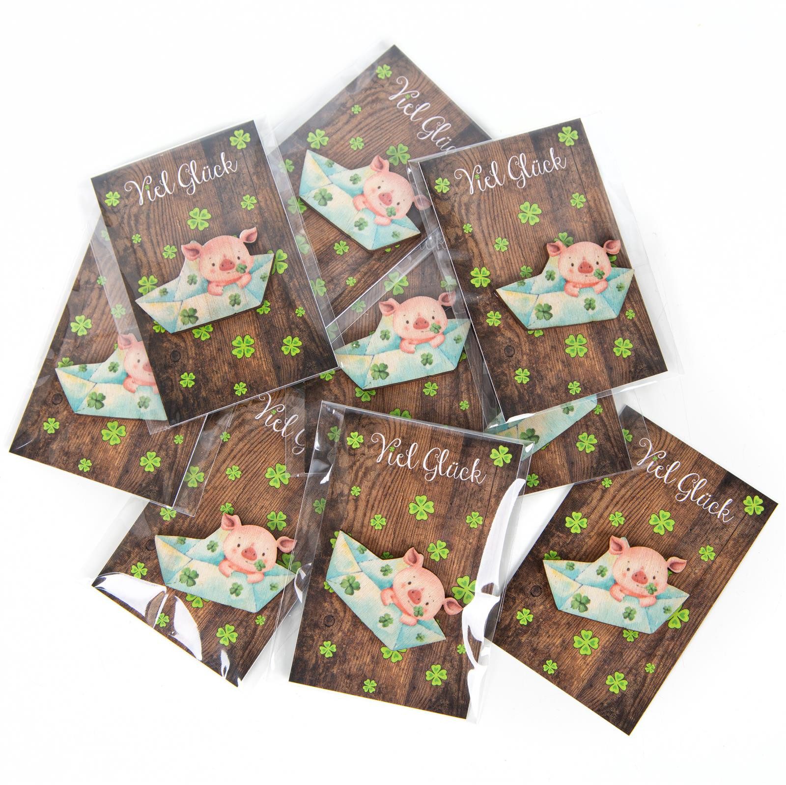 Logbuch-Verlag Dekofigur 10 Glücksbringer mit Viel Glück Karte Gastgeschenk günstig online kaufen