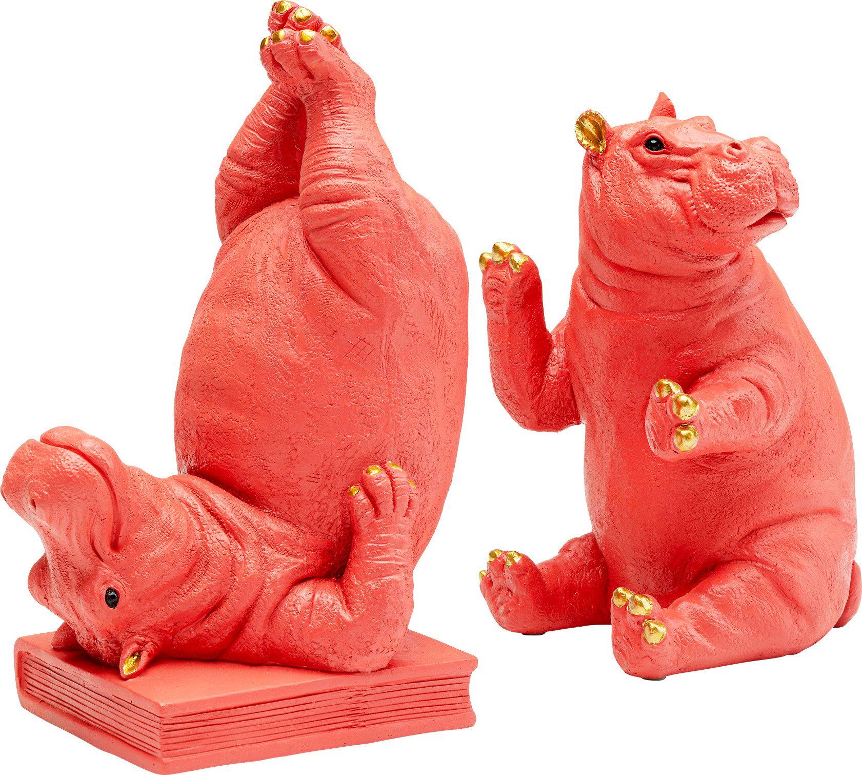 Kare Design Buchstütze Hippo Pink (Set, 2 St), aus Polyresin
