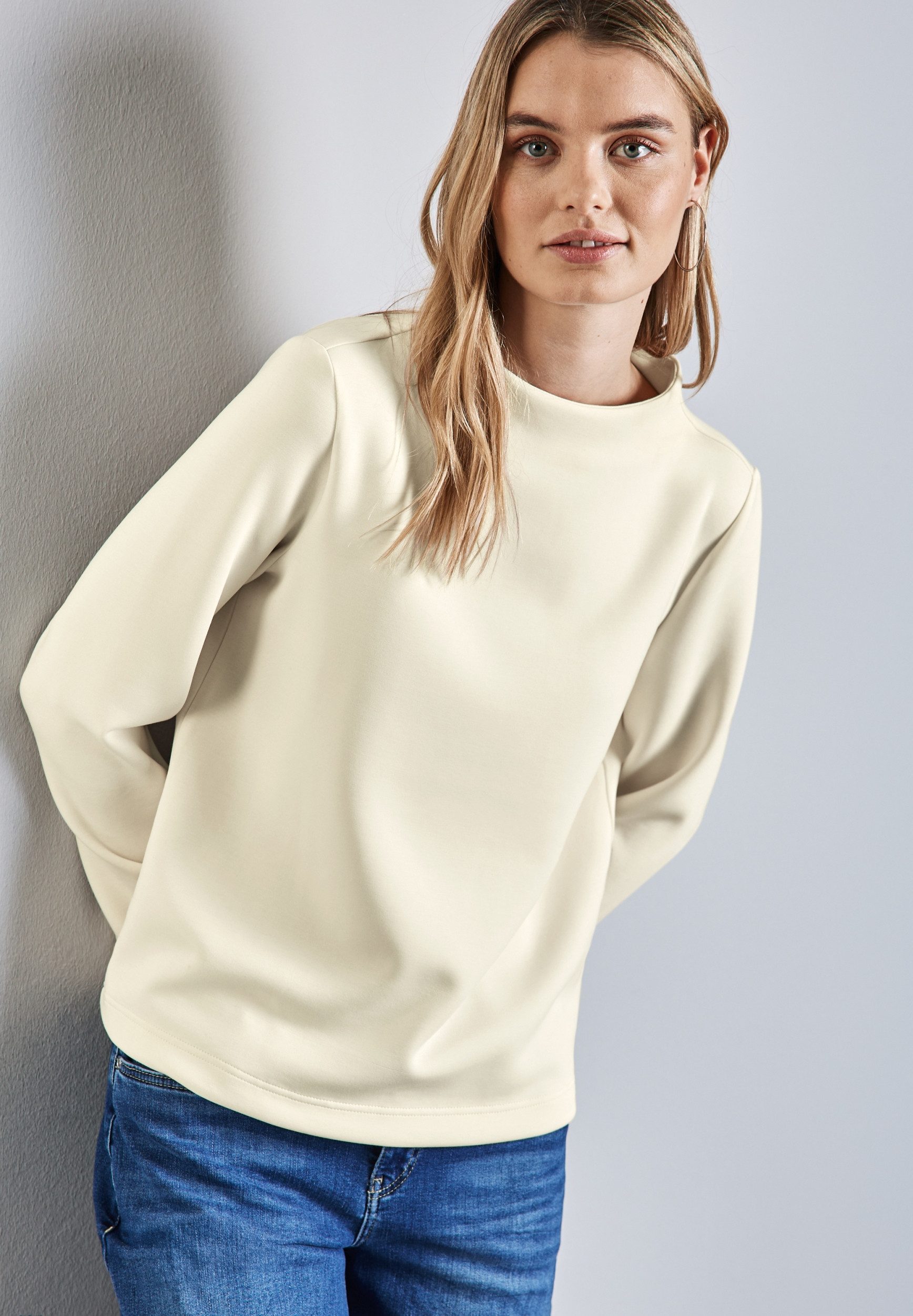 STREET ONE Sweatshirt - Silk-Look Shirt - Elegantes Damenshirt
