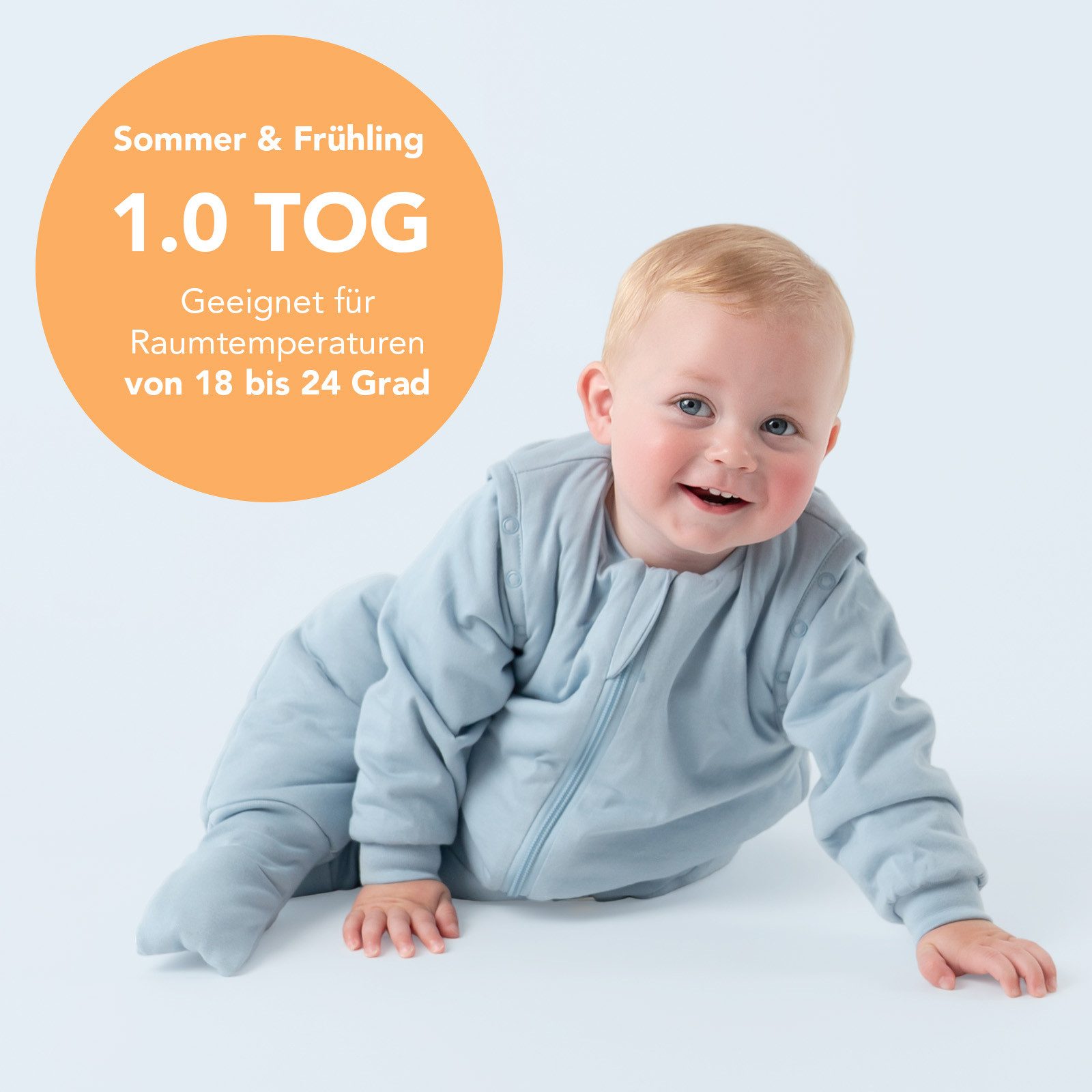Schlummersack Kinderschlafsack Schlafsack mit Füßen und umklappbaren Bündchen, 1.0 Tog – Bild 4 von 5
