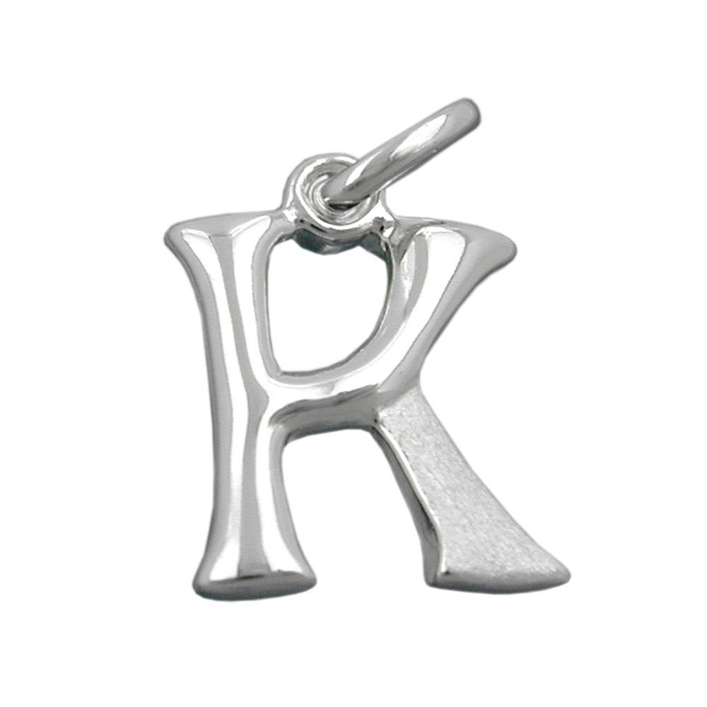 Gallay Buchstabenanhänger 15x11mm Buchstabe glänzend Silber (1-tlg) teilmattiert K 925