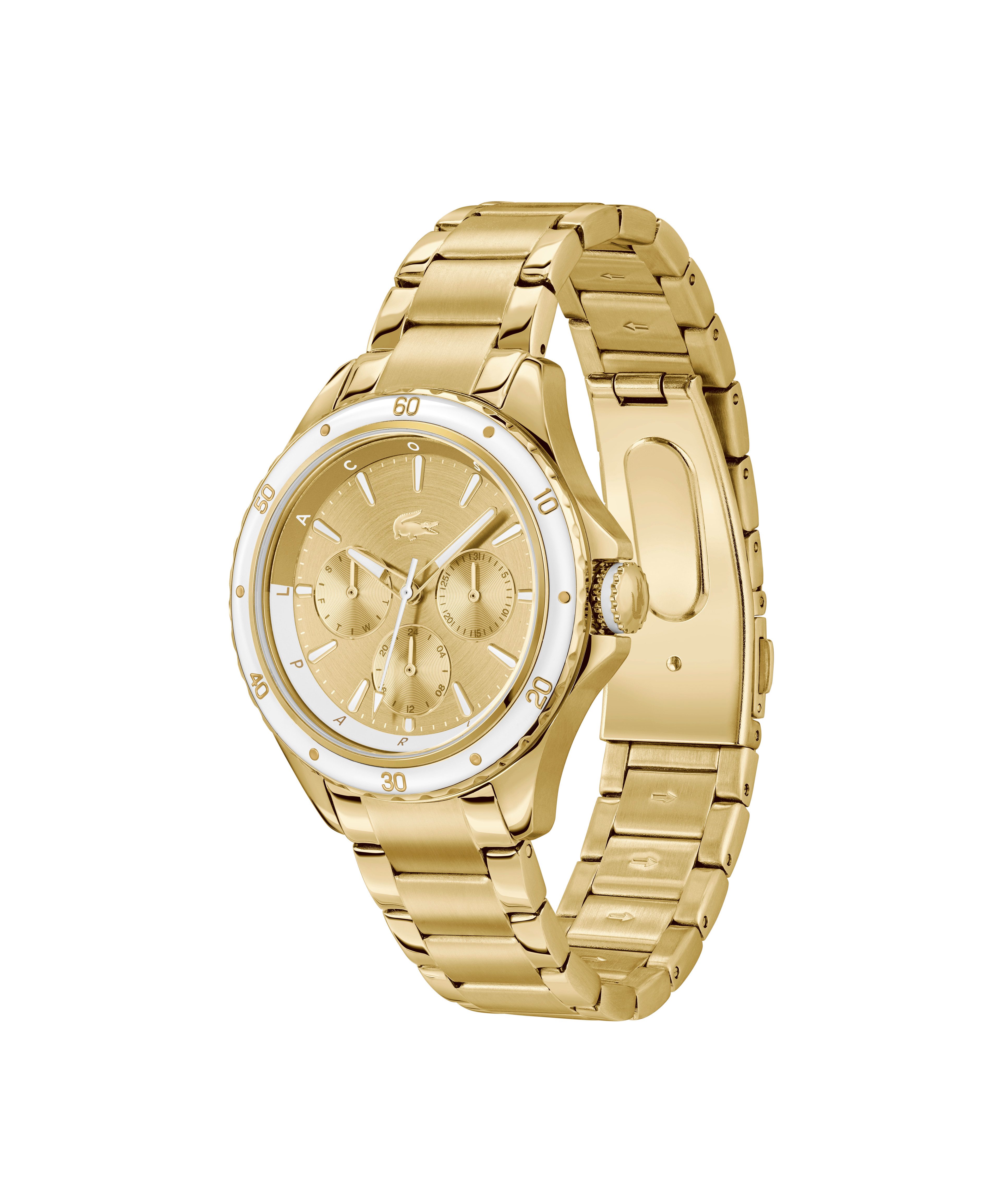 Lacoste Multifunktionsuhr SANTORINI 2001458, Quarzuhr, Armbanduhr, Damenuhr, Edelstahlarmband, analog