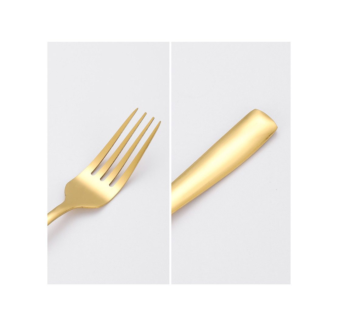 Cheffinger Tafelgabel 6er Set Speisegabel Gabel L 21cm CF1004 Gold