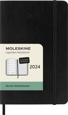 MOLESKINE Buchkalender, 12 Monate Wochen Notizkalender Deutsch 2024, A6, 1 Wo = 1 Seite
